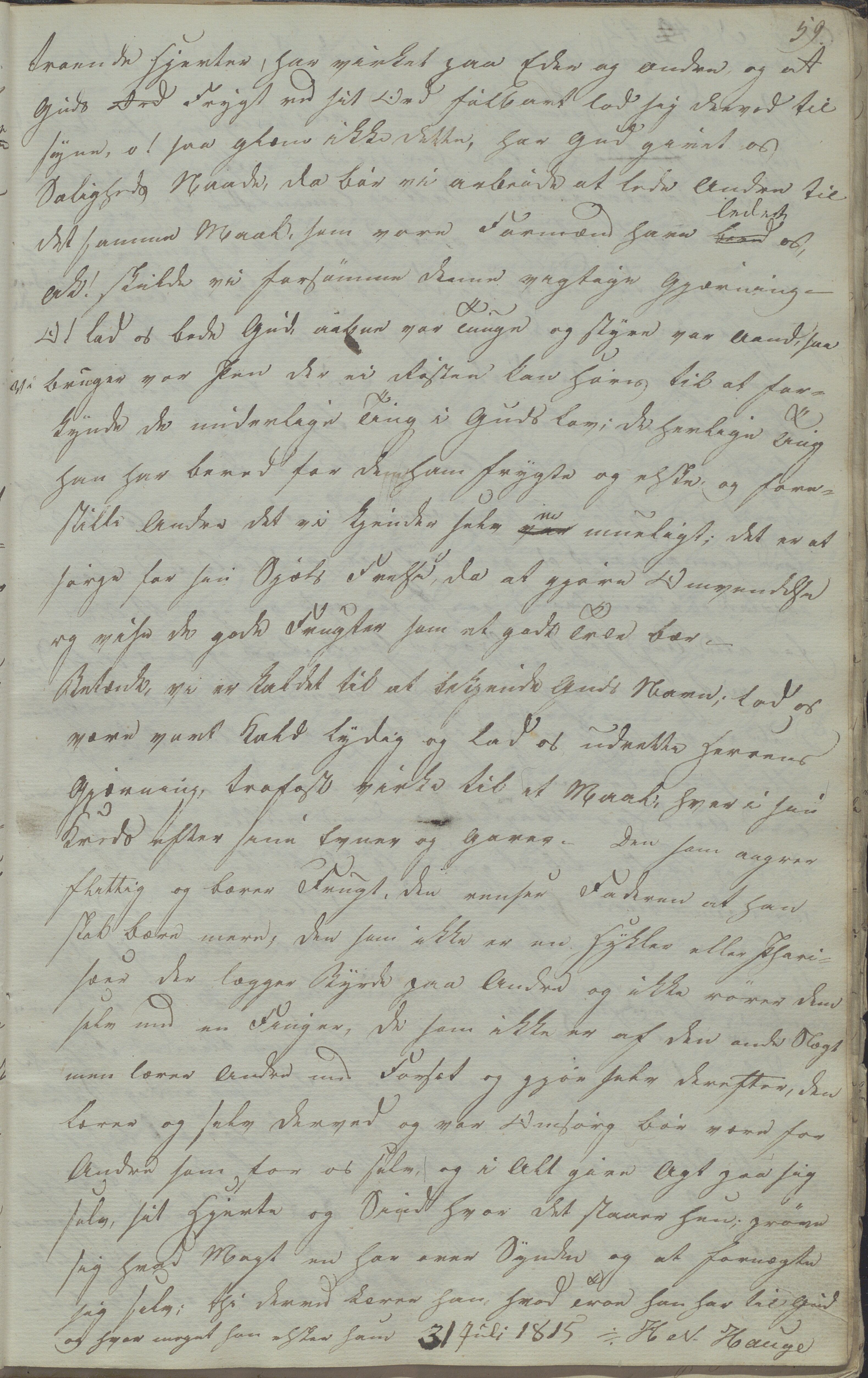 Heggtveitsamlingen, TMF/A-1007/H/L0052/0001: Innbundne brev Ms. S, med innlagt registratur / Innbundne brev Ms S. , 1801-1823, p. 59