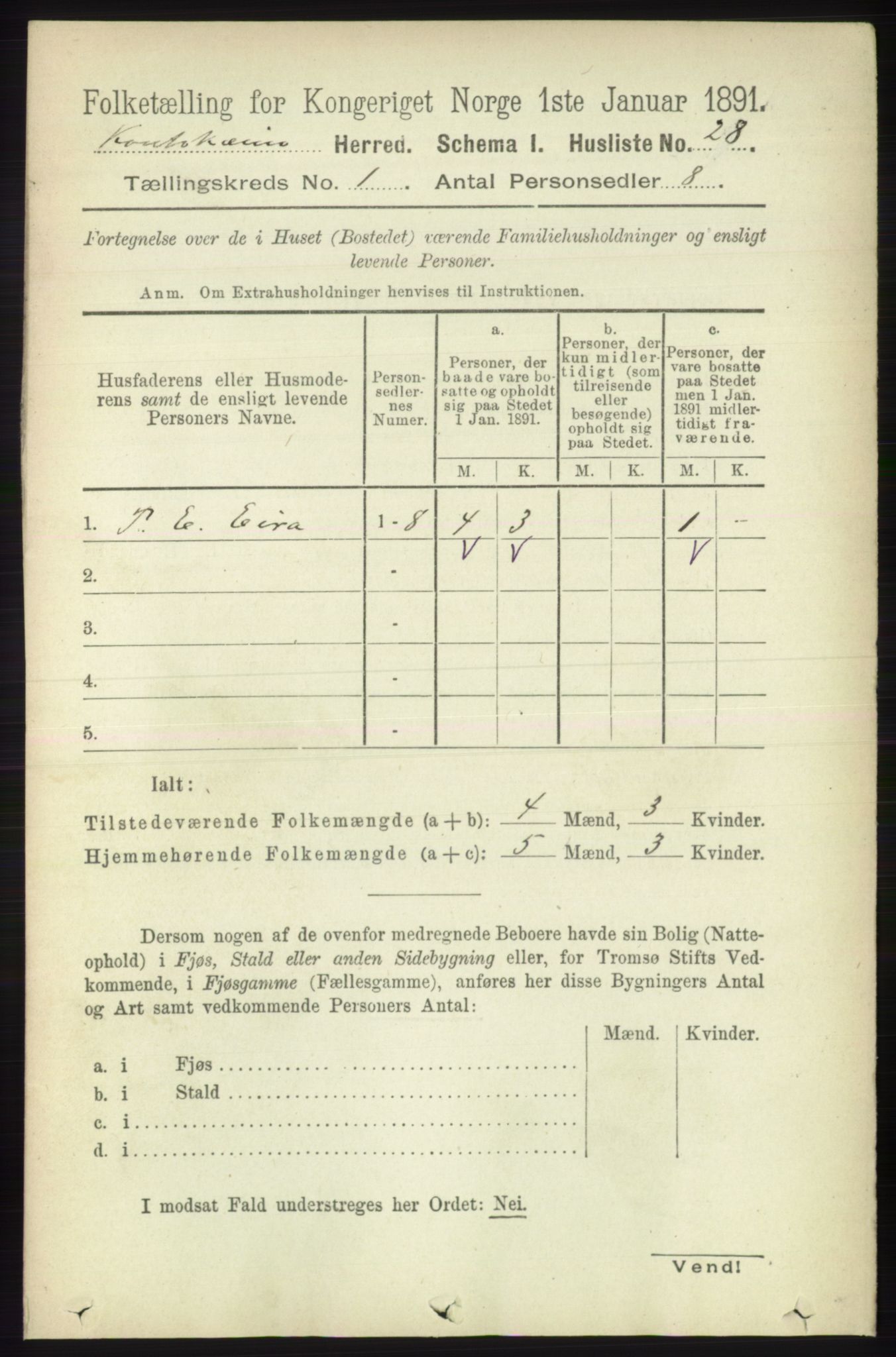 RA, 1891 census for 2011 Kautokeino, 1891, p. 41