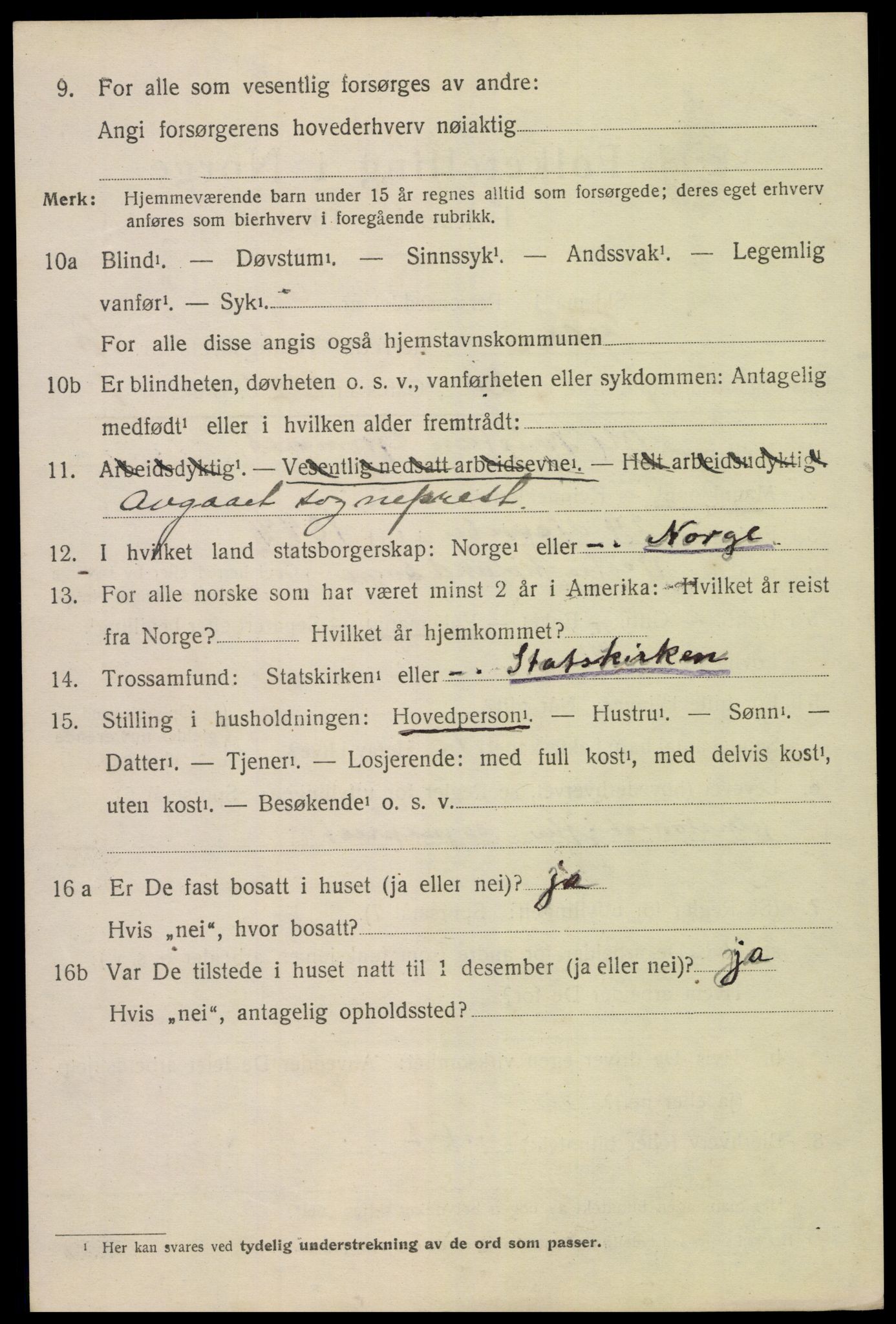 SAK, 1920 census for Fjære, 1920, p. 11738