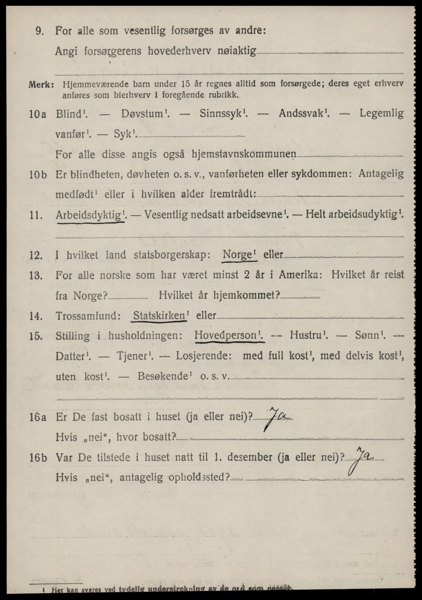 SAT, 1920 census for Ulstein, 1920, p. 5337