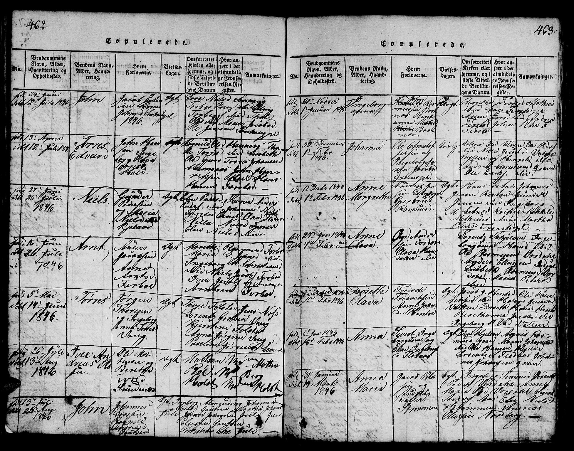 Ministerialprotokoller, klokkerbøker og fødselsregistre - Nord-Trøndelag, AV/SAT-A-1458/730/L0298: Parish register (copy) no. 730C01, 1816-1849, p. 462-463