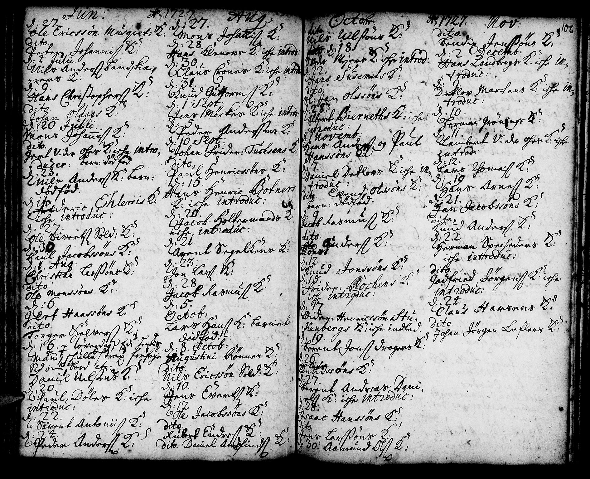 Korskirken sokneprestembete, AV/SAB-A-76101/H/Haa/L0008: Parish register (official) no. A 8, 1698-1747, p. 106