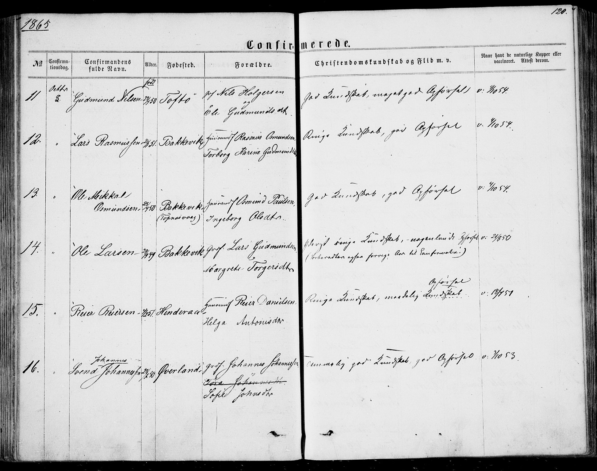 Nedstrand sokneprestkontor, AV/SAST-A-101841/01/IV: Parish register (official) no. A 9, 1861-1876, p. 120