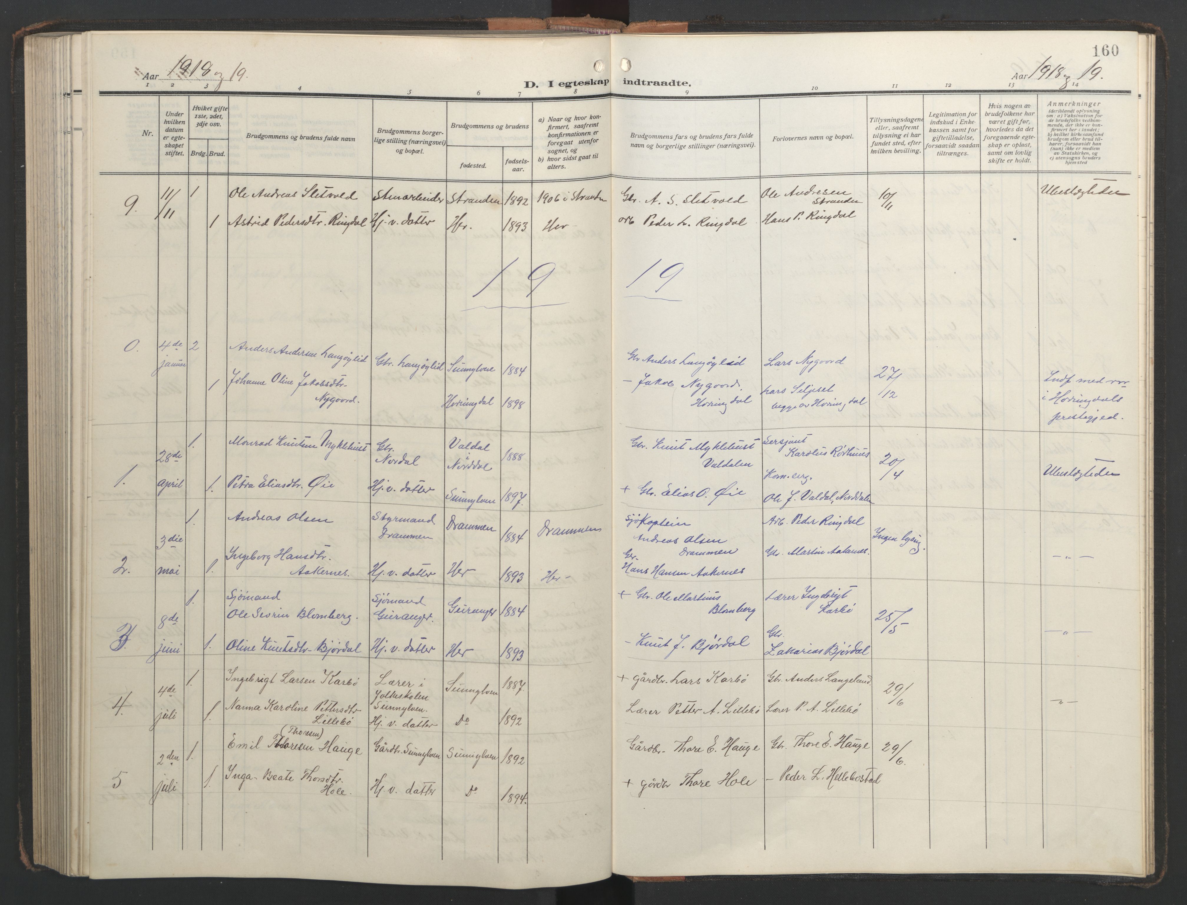 Ministerialprotokoller, klokkerbøker og fødselsregistre - Møre og Romsdal, AV/SAT-A-1454/517/L0232: Parish register (copy) no. 517C05, 1910-1946, p. 160