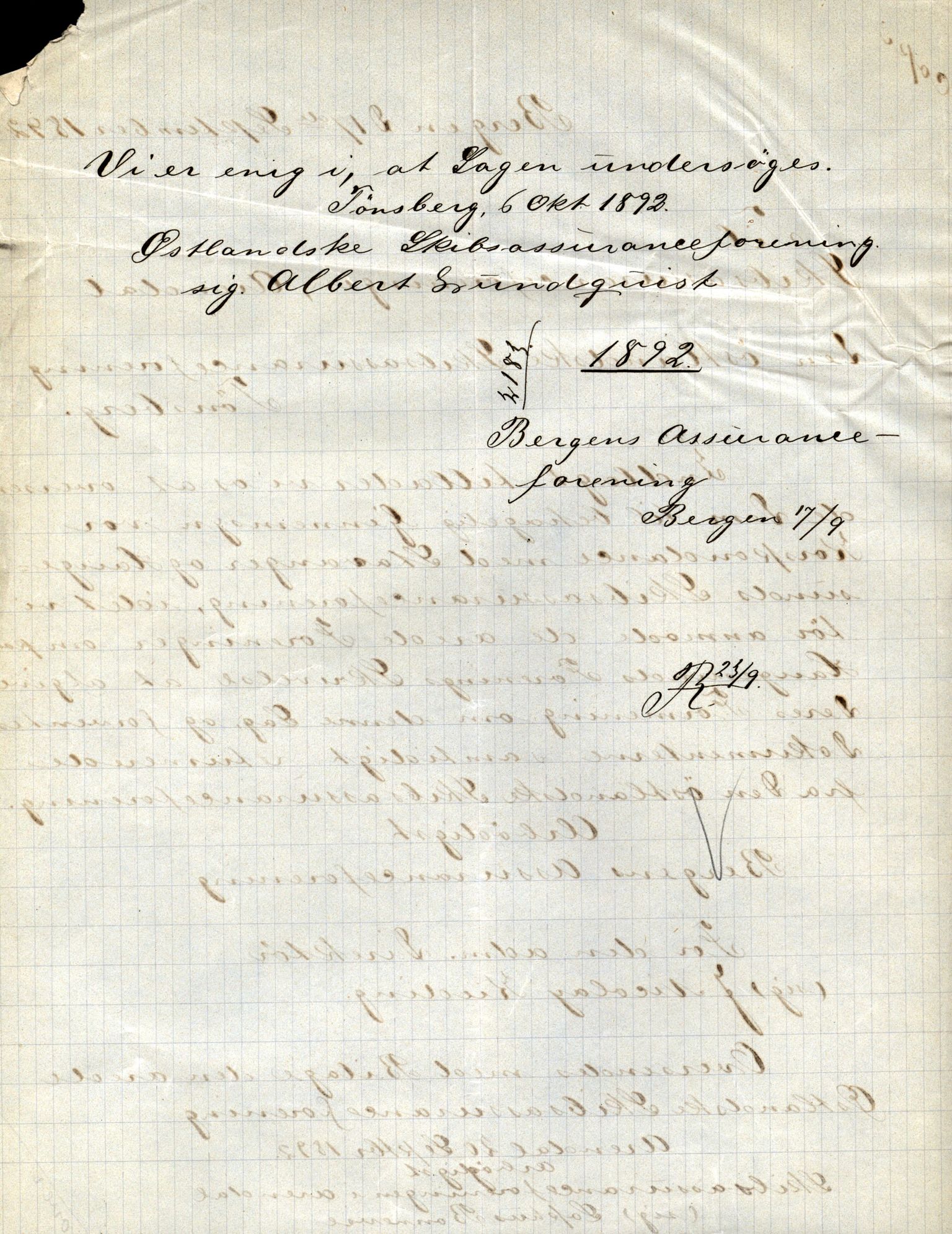 Pa 63 - Østlandske skibsassuranceforening, VEMU/A-1079/G/Ga/L0028/0004: Havaridokumenter / Hurtig, Helene, Hans Nielsen Hauge, Telefon, Zeppora, 1892, p. 29