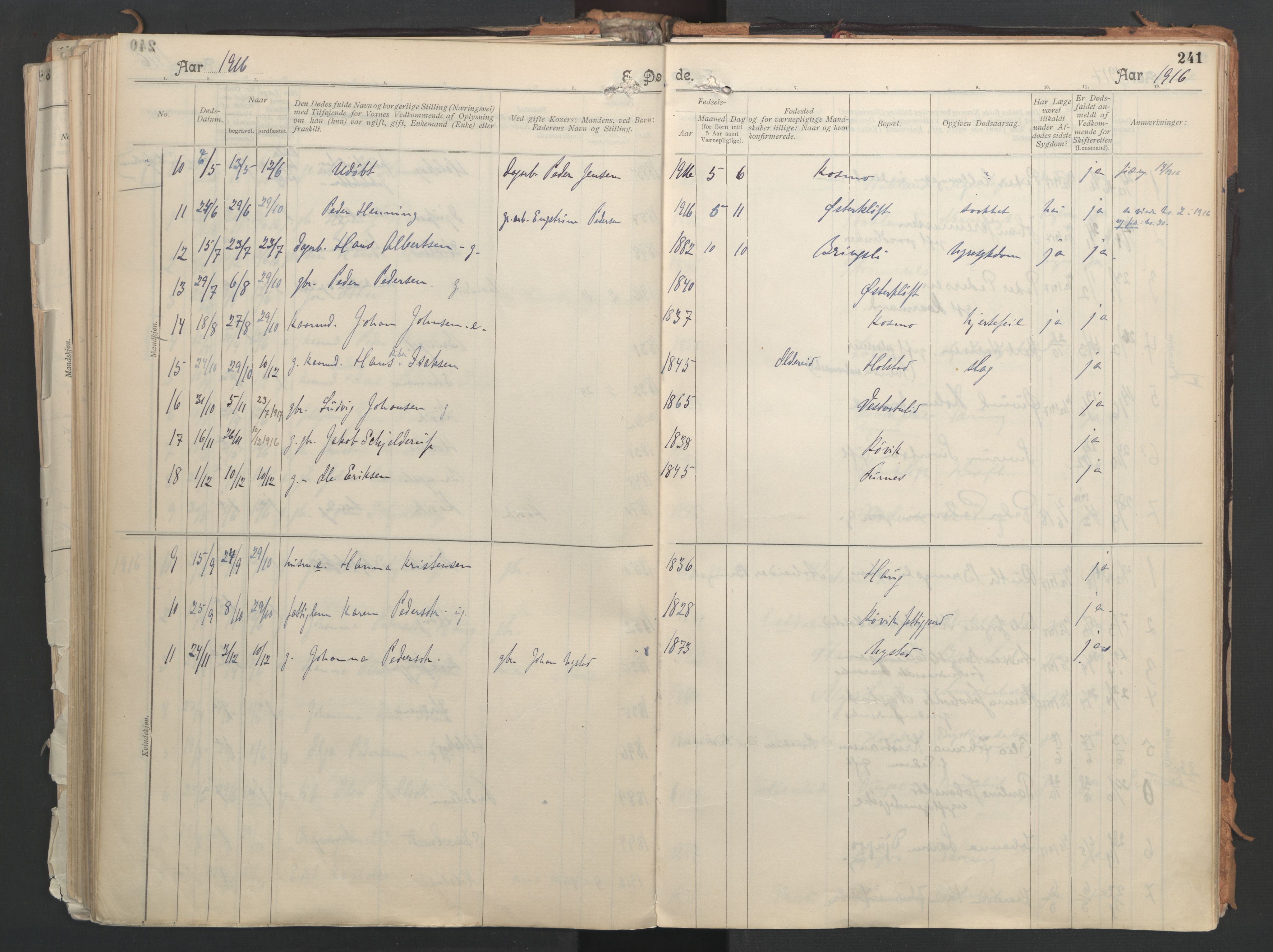 Ministerialprotokoller, klokkerbøker og fødselsregistre - Nordland, AV/SAT-A-1459/851/L0724: Parish register (official) no. 851A01, 1901-1922, p. 241