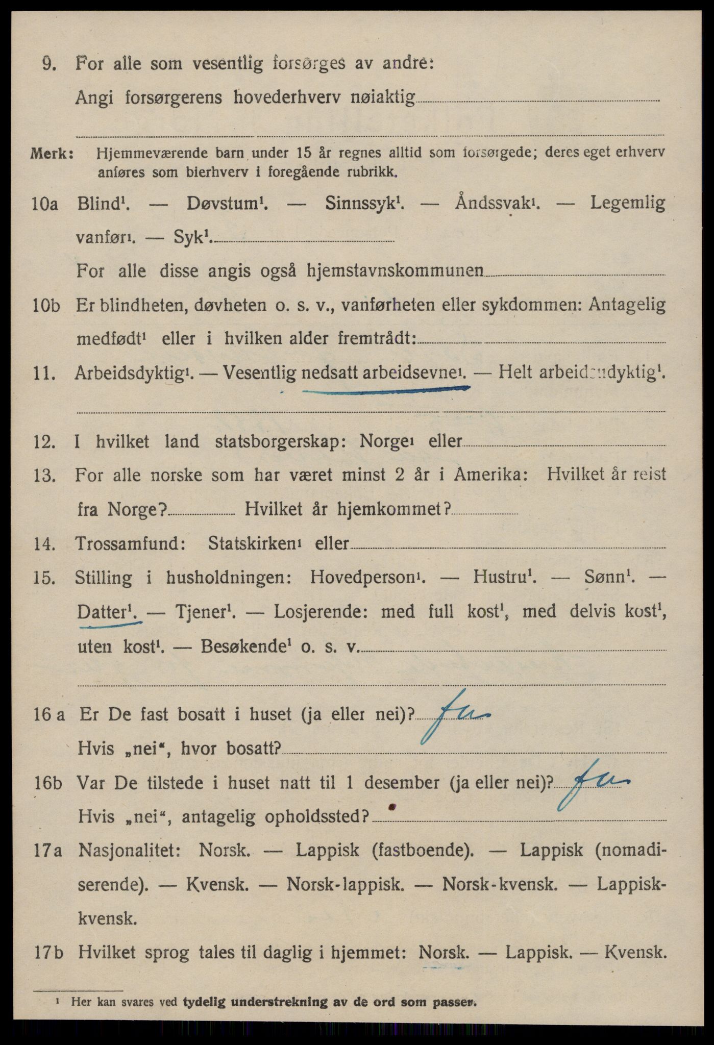 SAT, 1920 census for Å, 1920, p. 2077