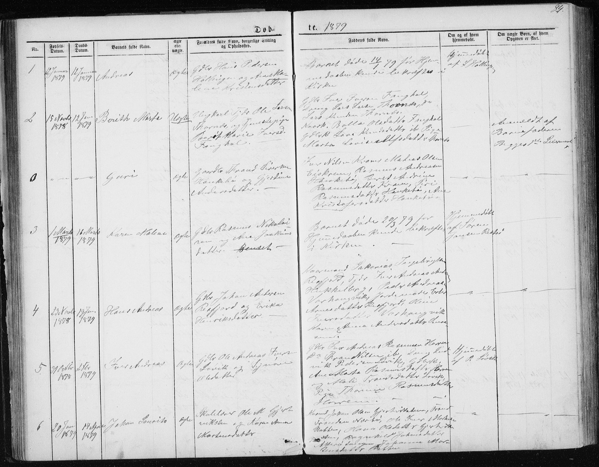 Ministerialprotokoller, klokkerbøker og fødselsregistre - Møre og Romsdal, SAT/A-1454/560/L0724: Parish register (copy) no. 560C01, 1867-1892, p. 84