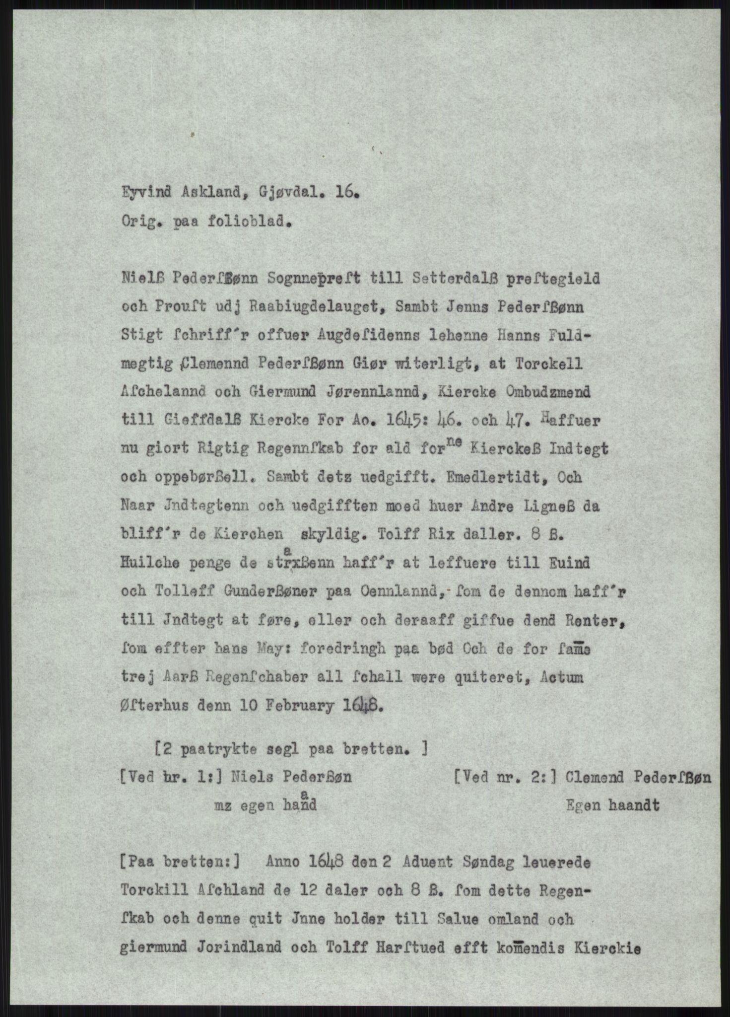 Samlinger til kildeutgivelse, Diplomavskriftsamlingen, AV/RA-EA-4053/H/Ha, p. 266