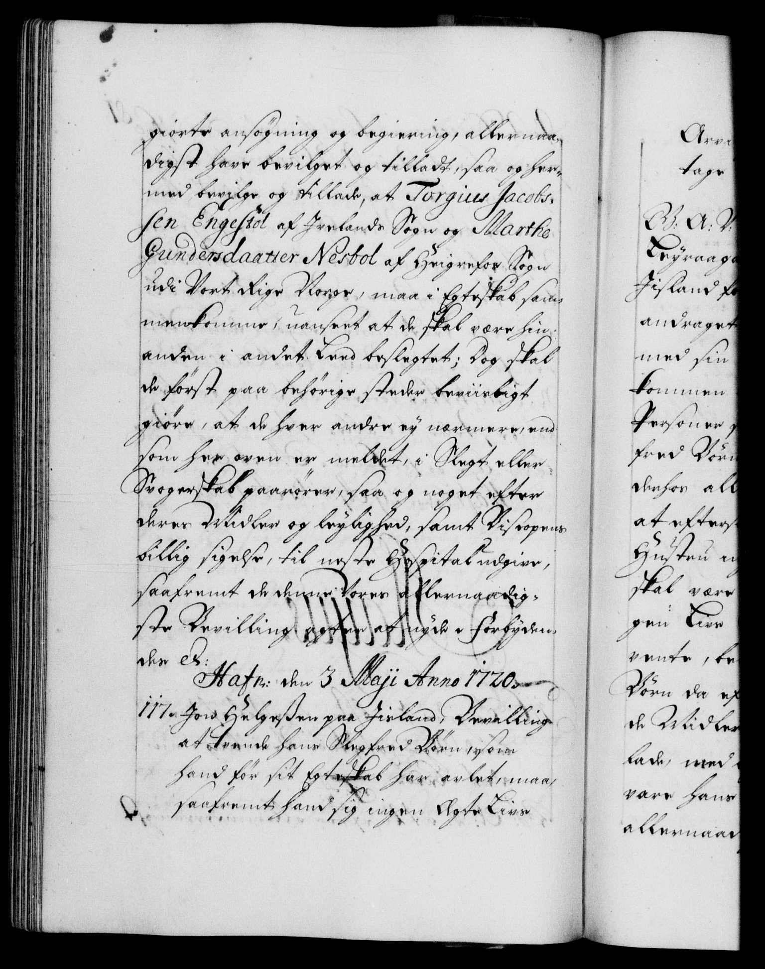 Danske Kanselli 1572-1799, AV/RA-EA-3023/F/Fc/Fca/Fcaa/L0023: Norske registre, 1720-1722, p. 81b