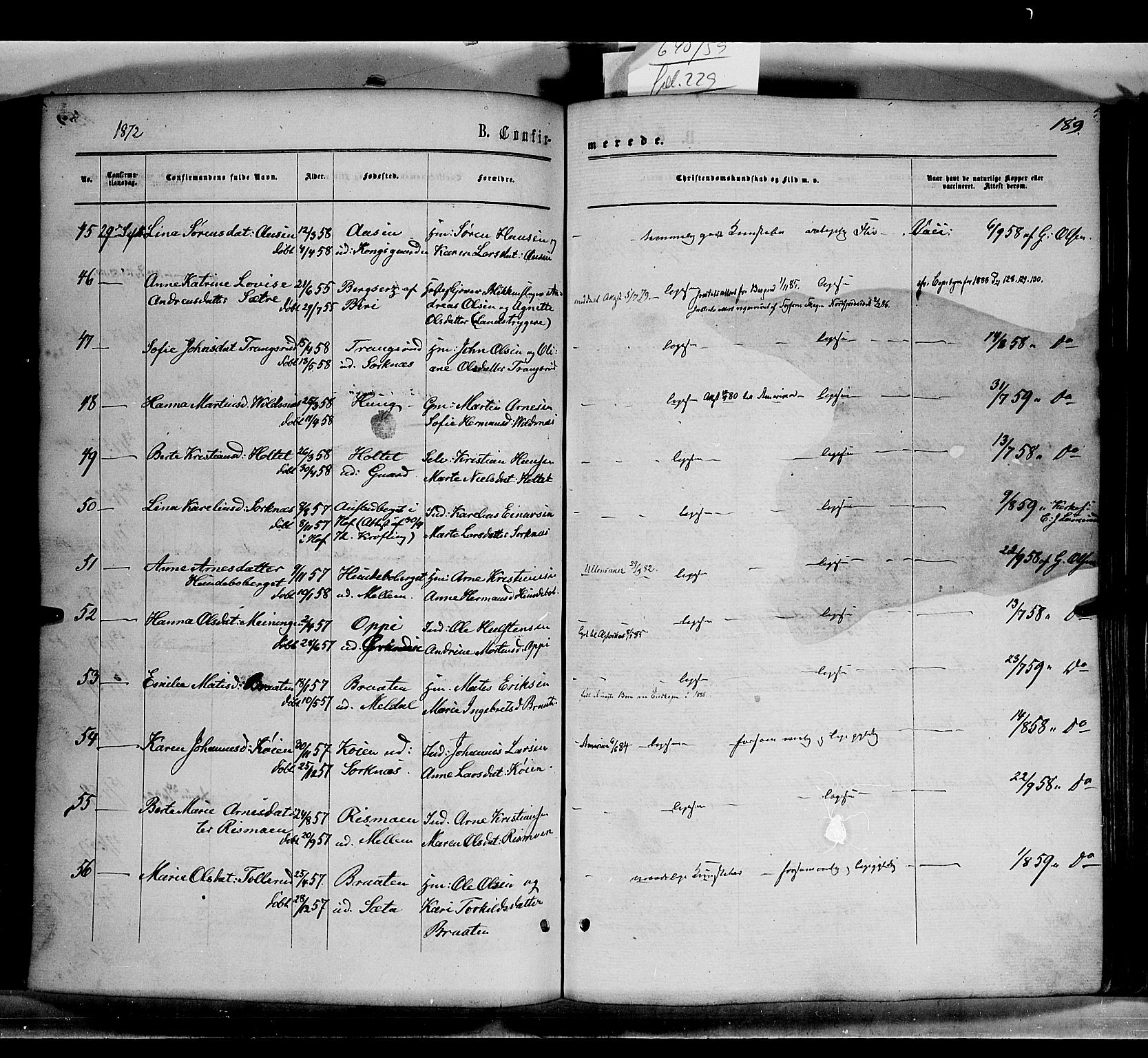 Grue prestekontor, SAH/PREST-036/H/Ha/Haa/L0010: Parish register (official) no. 10, 1864-1873, p. 189