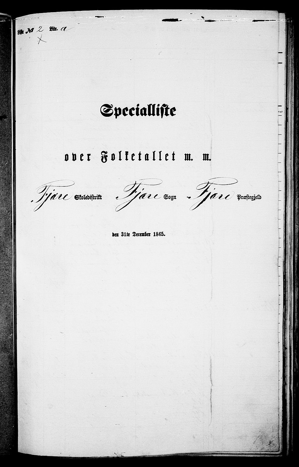 RA, 1865 census for Fjære/Fjære, 1865, p. 52