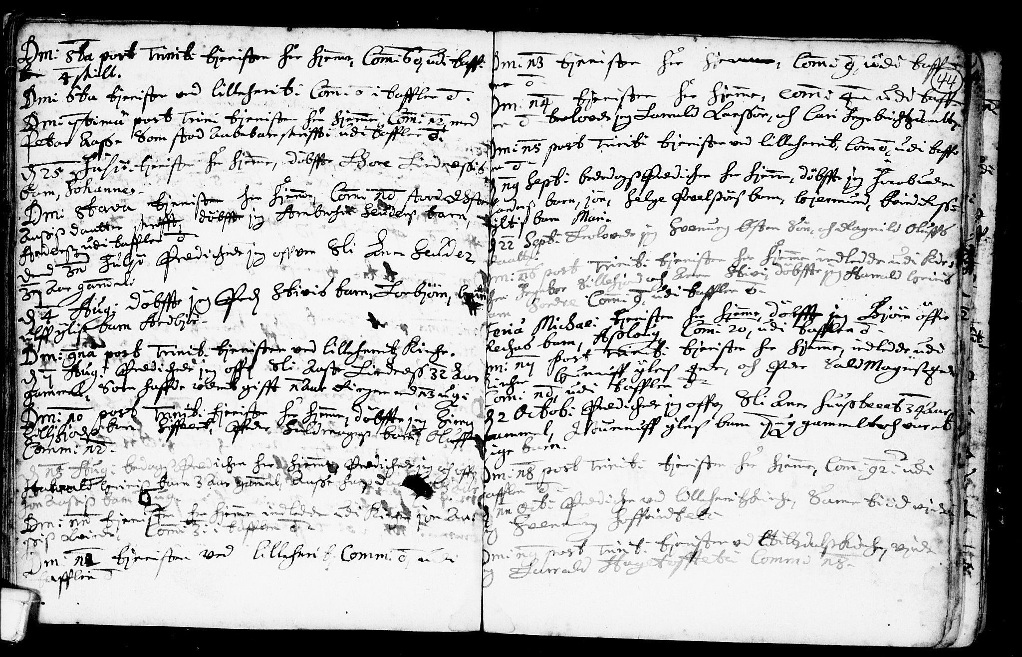 Heddal kirkebøker, SAKO/A-268/F/Fa/L0001: Parish register (official) no. I 1, 1648-1699, p. 44