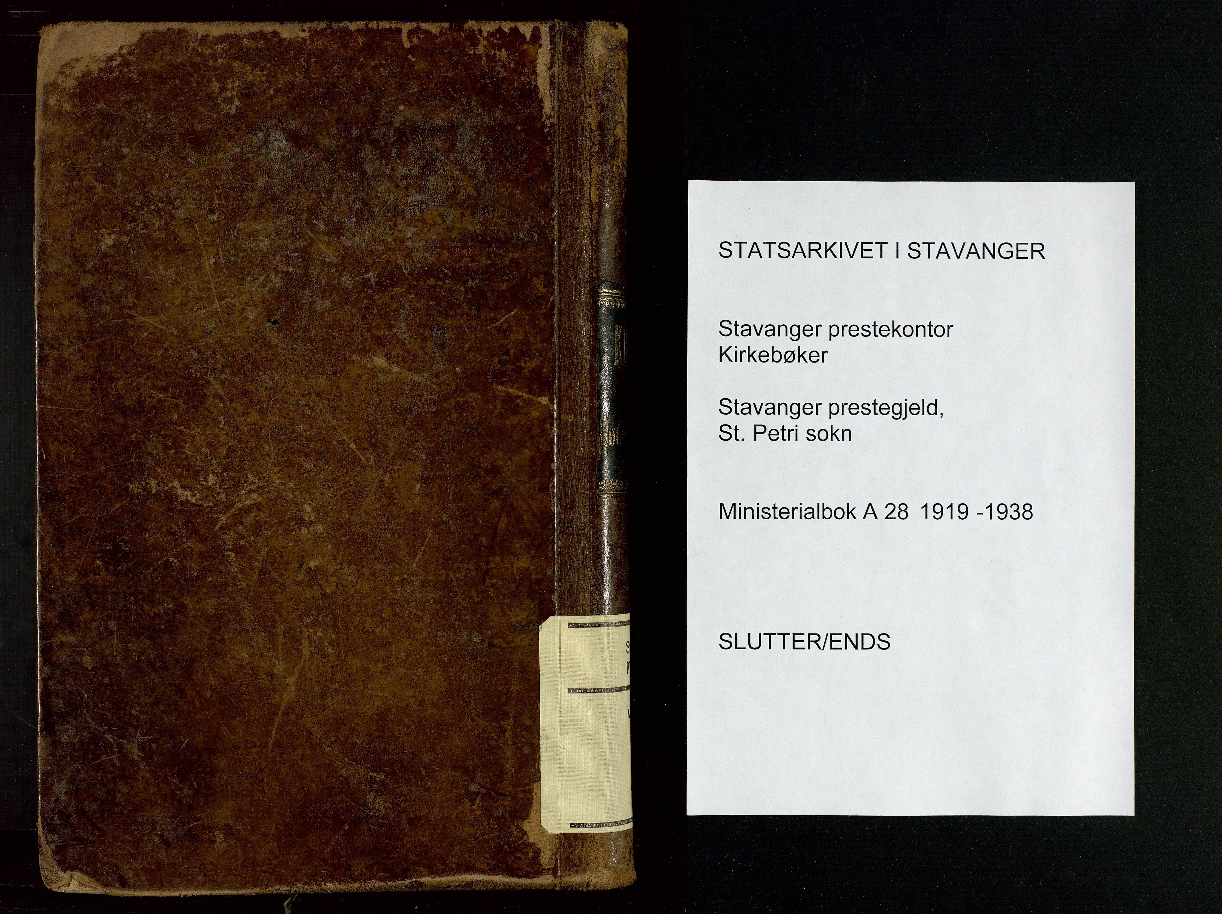 St. Petri sokneprestkontor, AV/SAST-A-101813/002/D/L0003: Parish register (official) no. A 28, 1919-1938