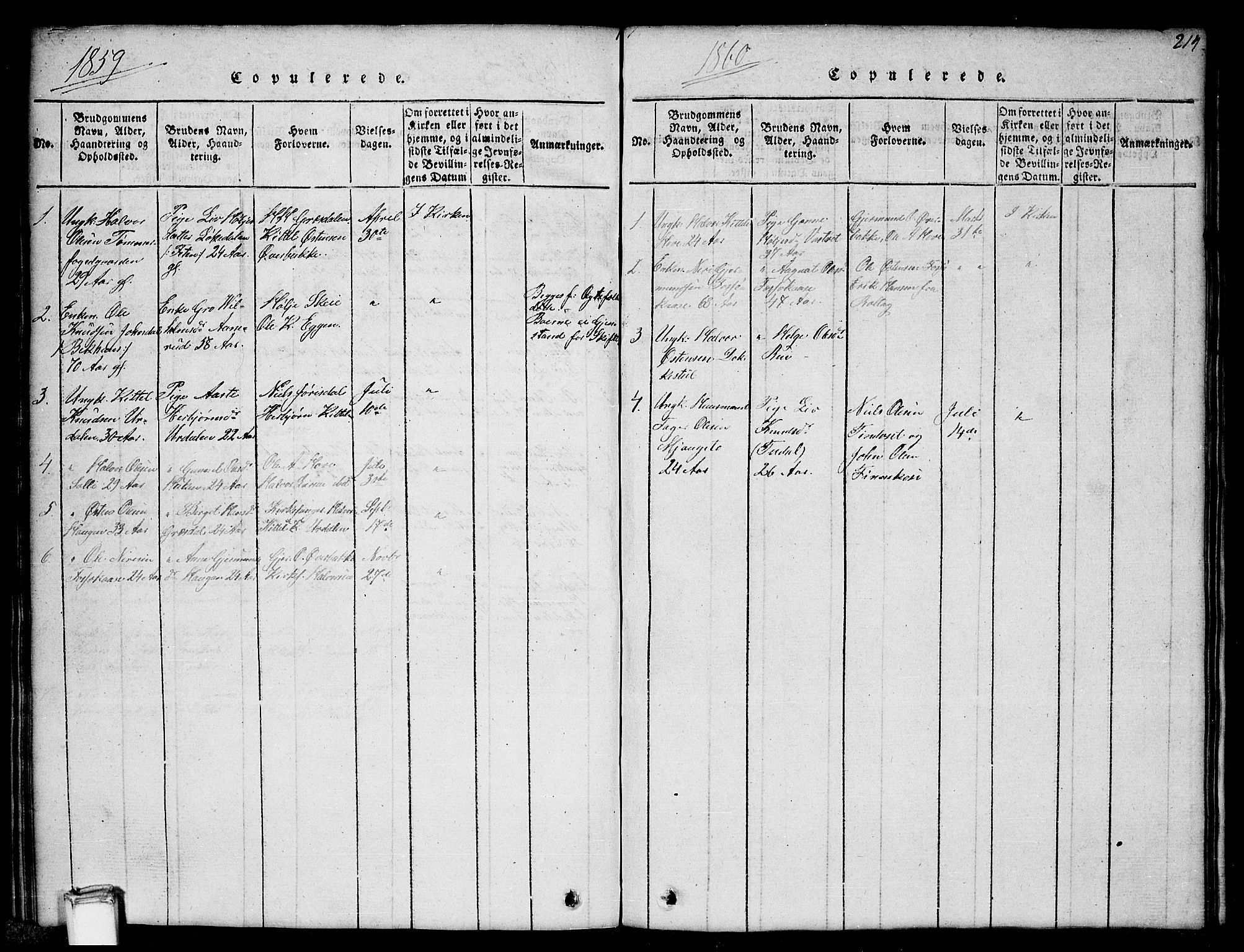 Gransherad kirkebøker, SAKO/A-267/G/Gb/L0001: Parish register (copy) no. II 1, 1815-1860, p. 214