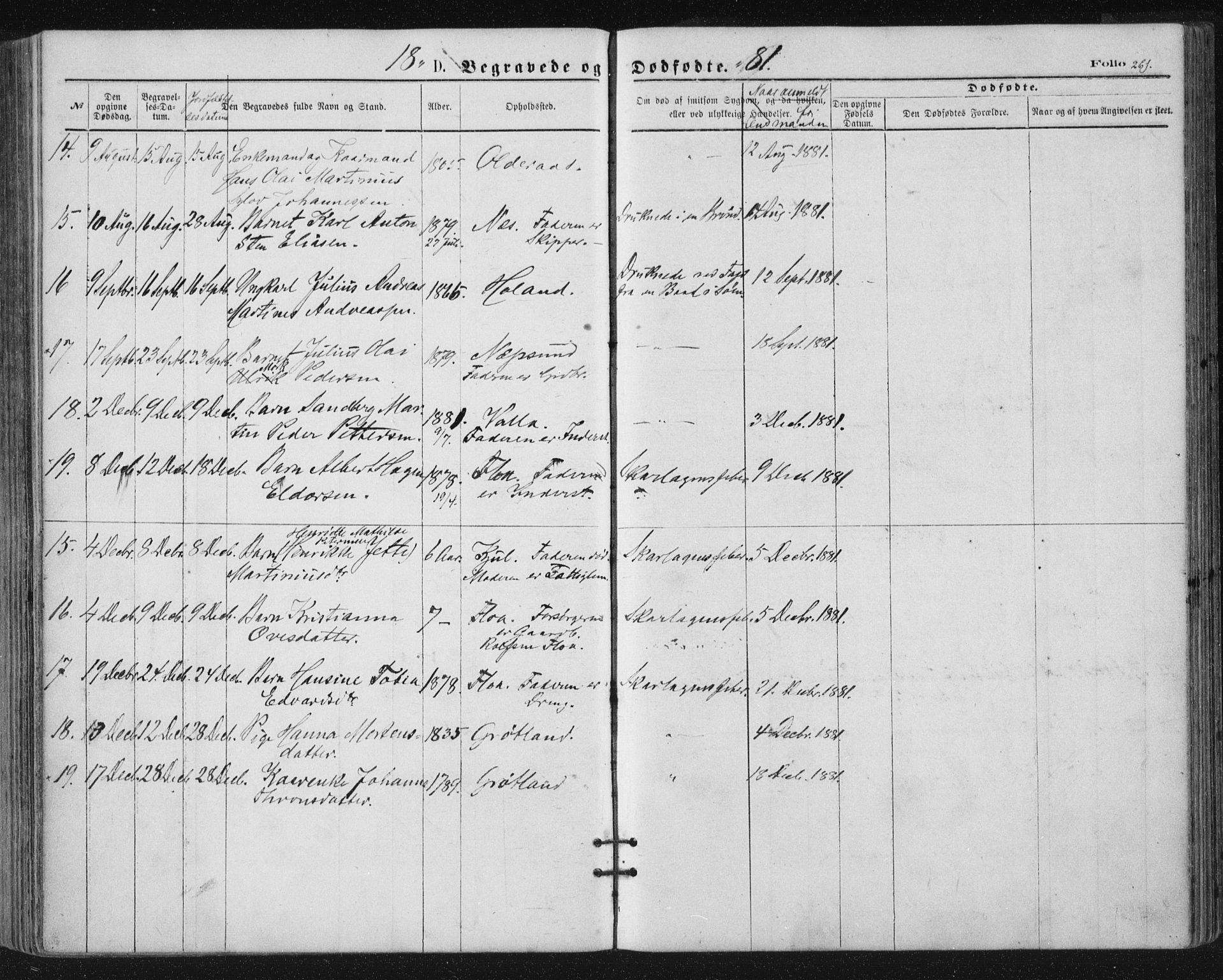 Ministerialprotokoller, klokkerbøker og fødselsregistre - Nordland, SAT/A-1459/816/L0241: Parish register (official) no. 816A07, 1870-1885, p. 261