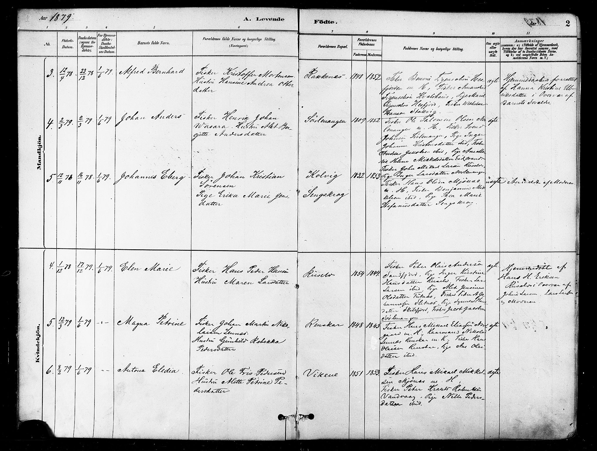 Karlsøy sokneprestembete, SATØ/S-1299/H/Ha/Haa/L0006kirke: Parish register (official) no. 6, 1879-1890, p. 2