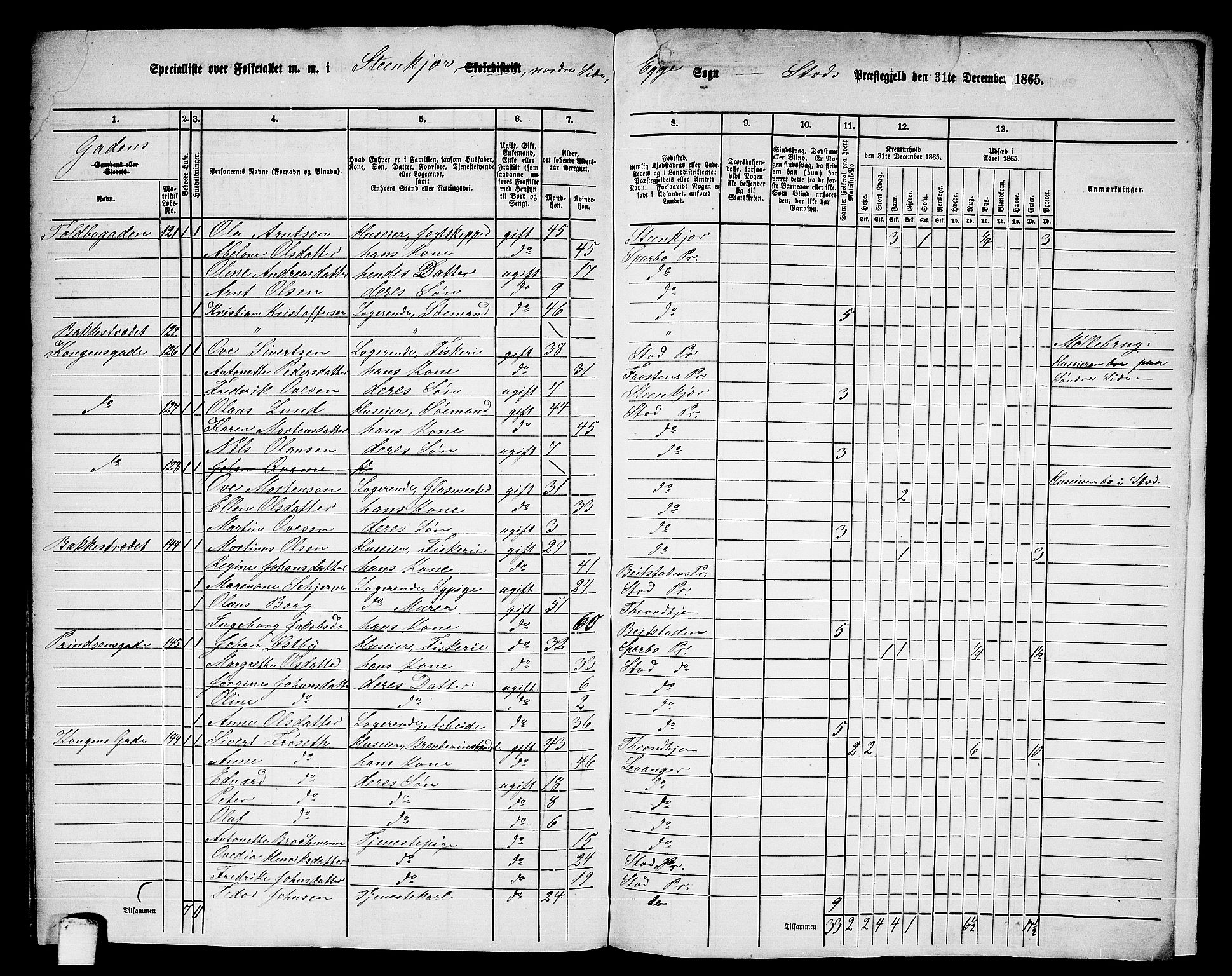 RA, 1865 census for Stod, 1865, p. 170