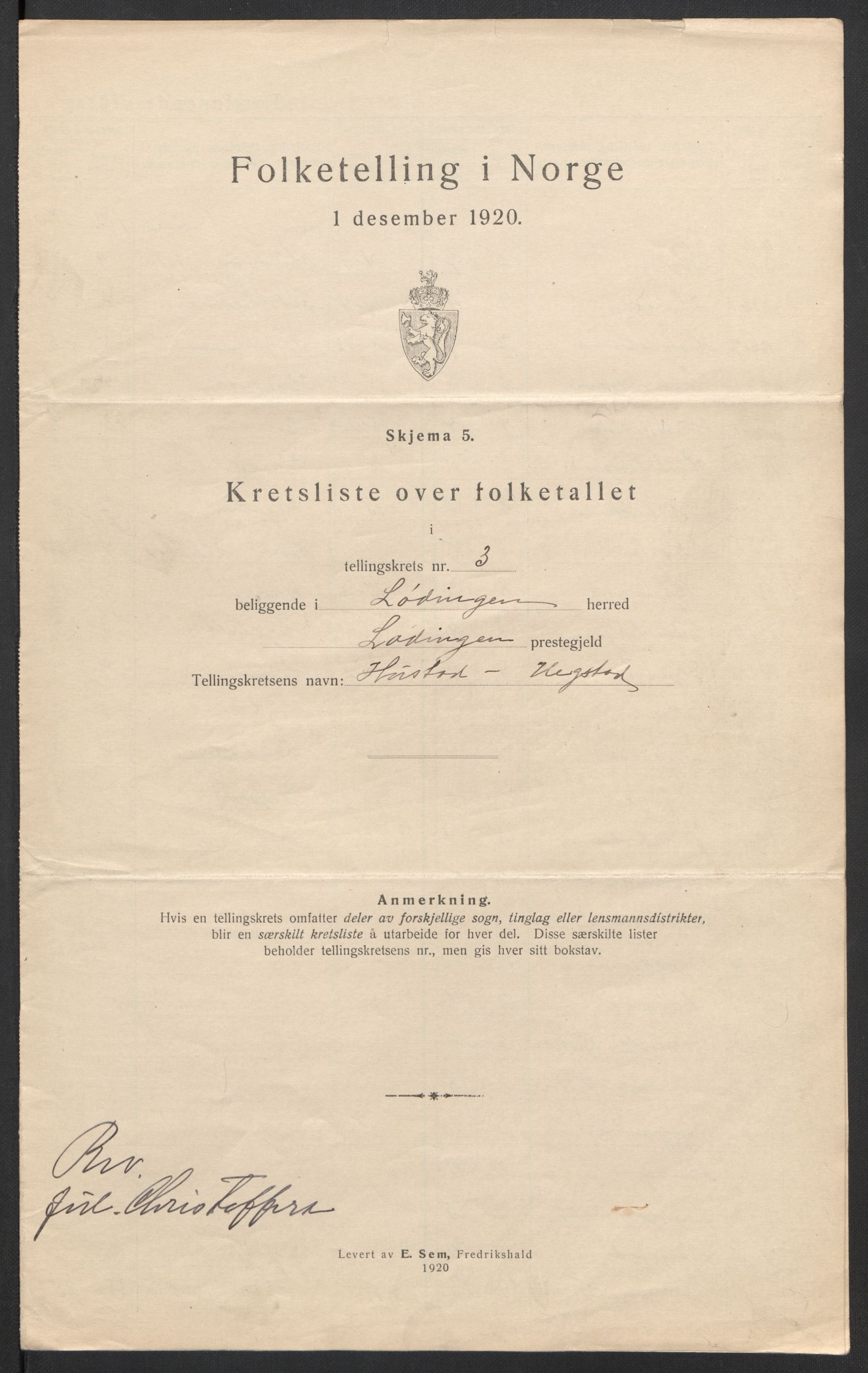 SAT, 1920 census for Lødingen, 1920, p. 12