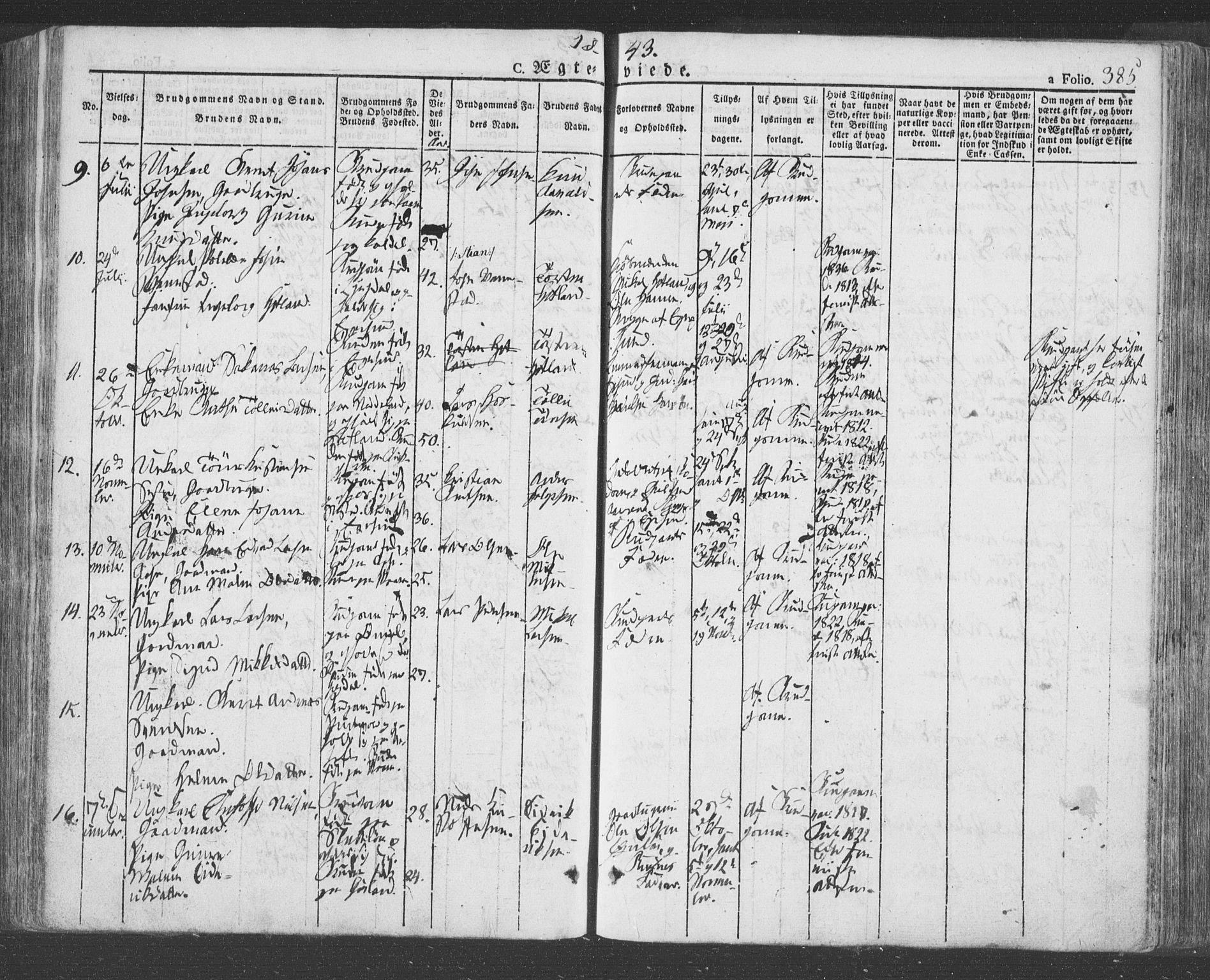 Eigersund sokneprestkontor, AV/SAST-A-101807/S08/L0009: Parish register (official) no. A 9, 1827-1850, p. 385
