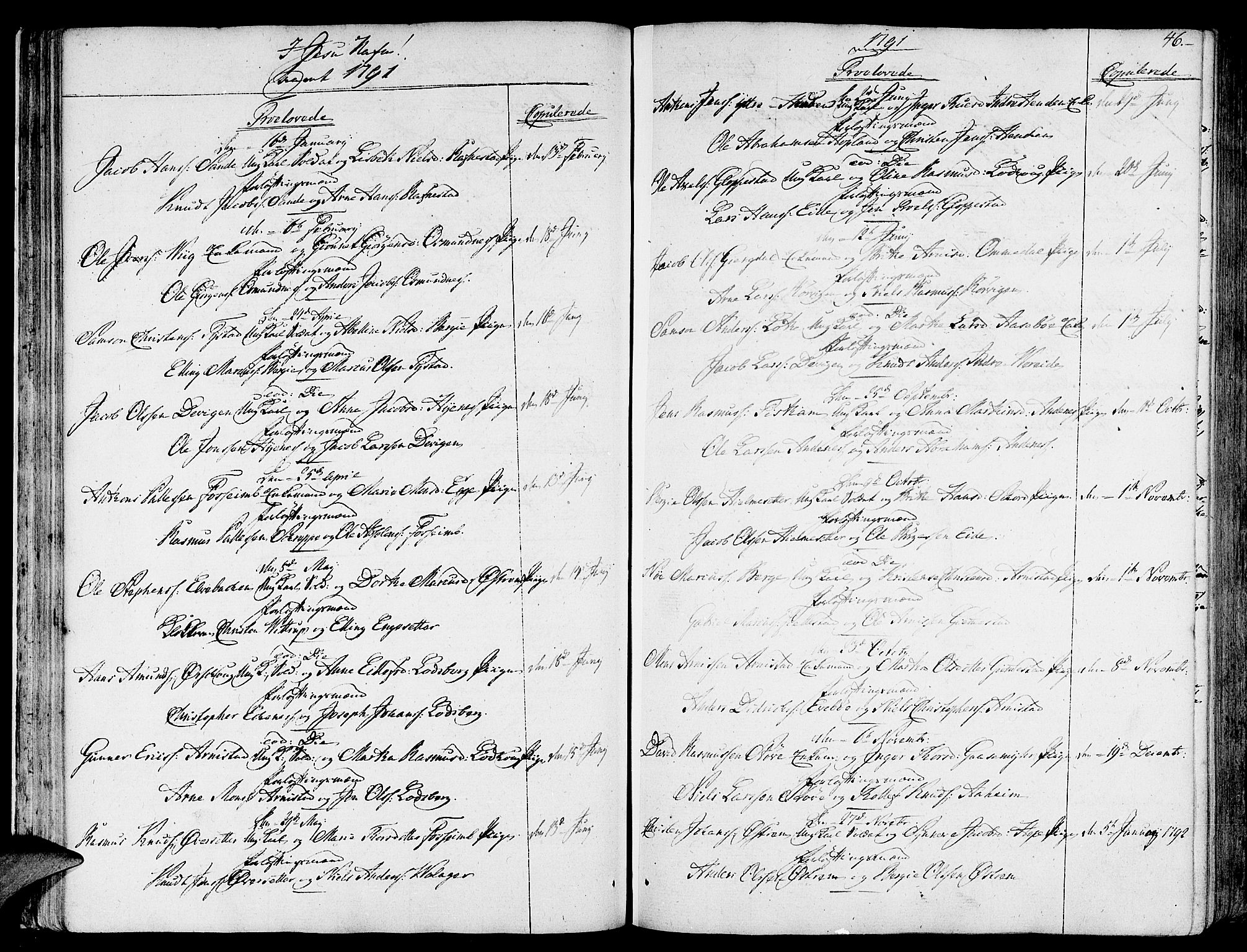 Gloppen sokneprestembete, SAB/A-80101/H/Haa/Haaa/L0005: Parish register (official) no. A 5, 1785-1815, p. 46