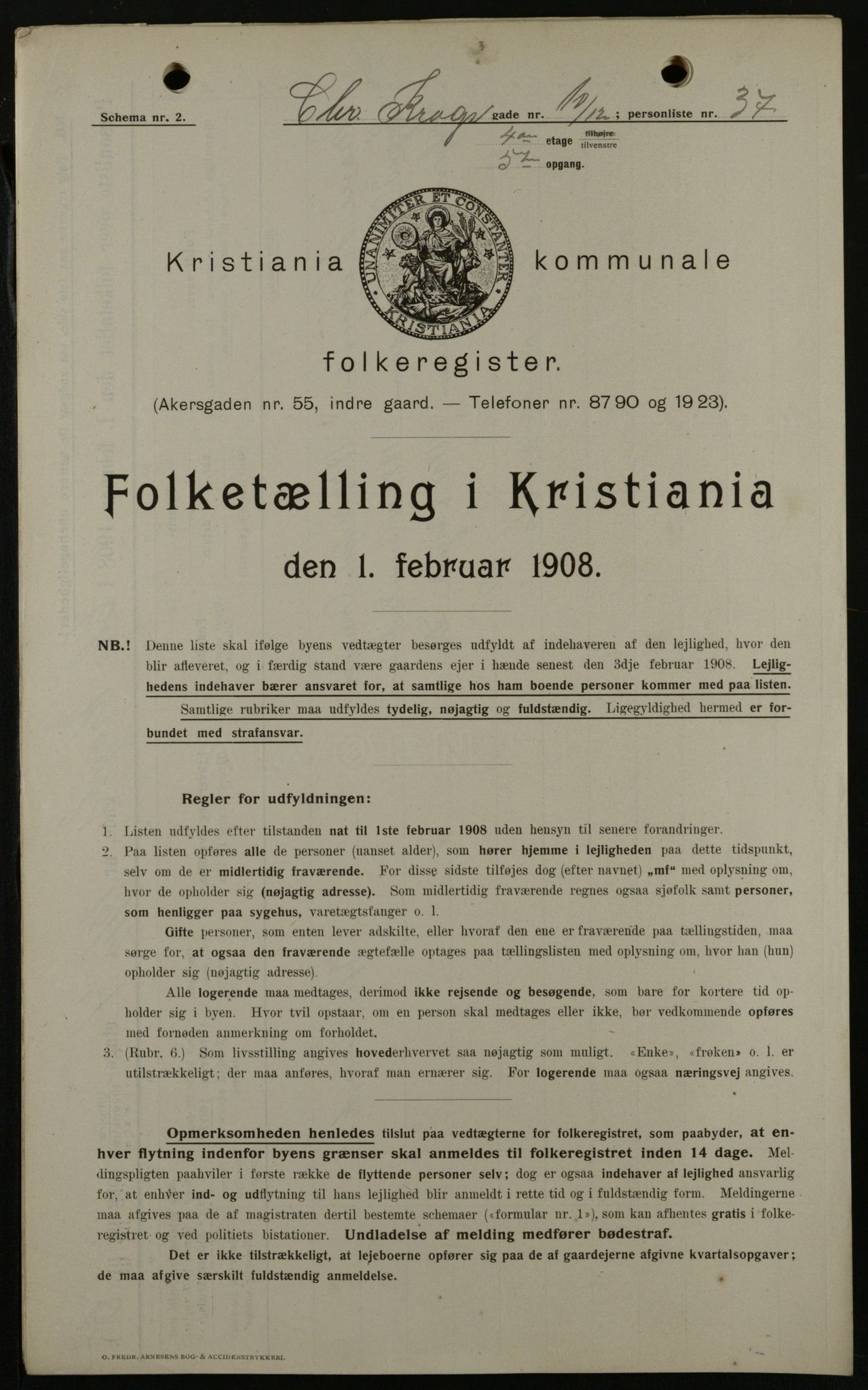 OBA, Municipal Census 1908 for Kristiania, 1908, p. 11041