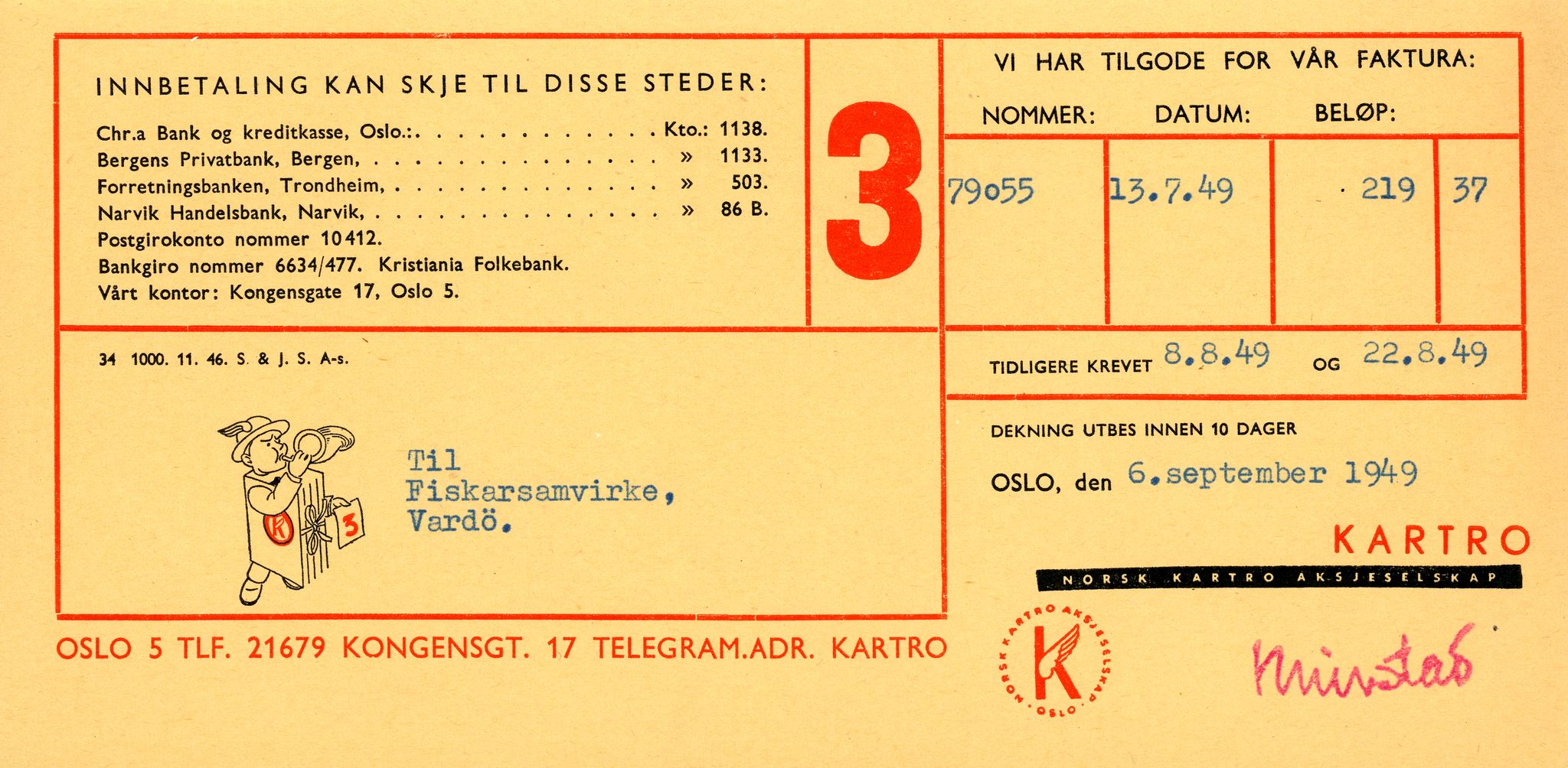 Vardø Fiskersamvirkelag, VAMU/A-0037/D/Da/L0004: Korrespondanse Ko-Ma, 1945-1950