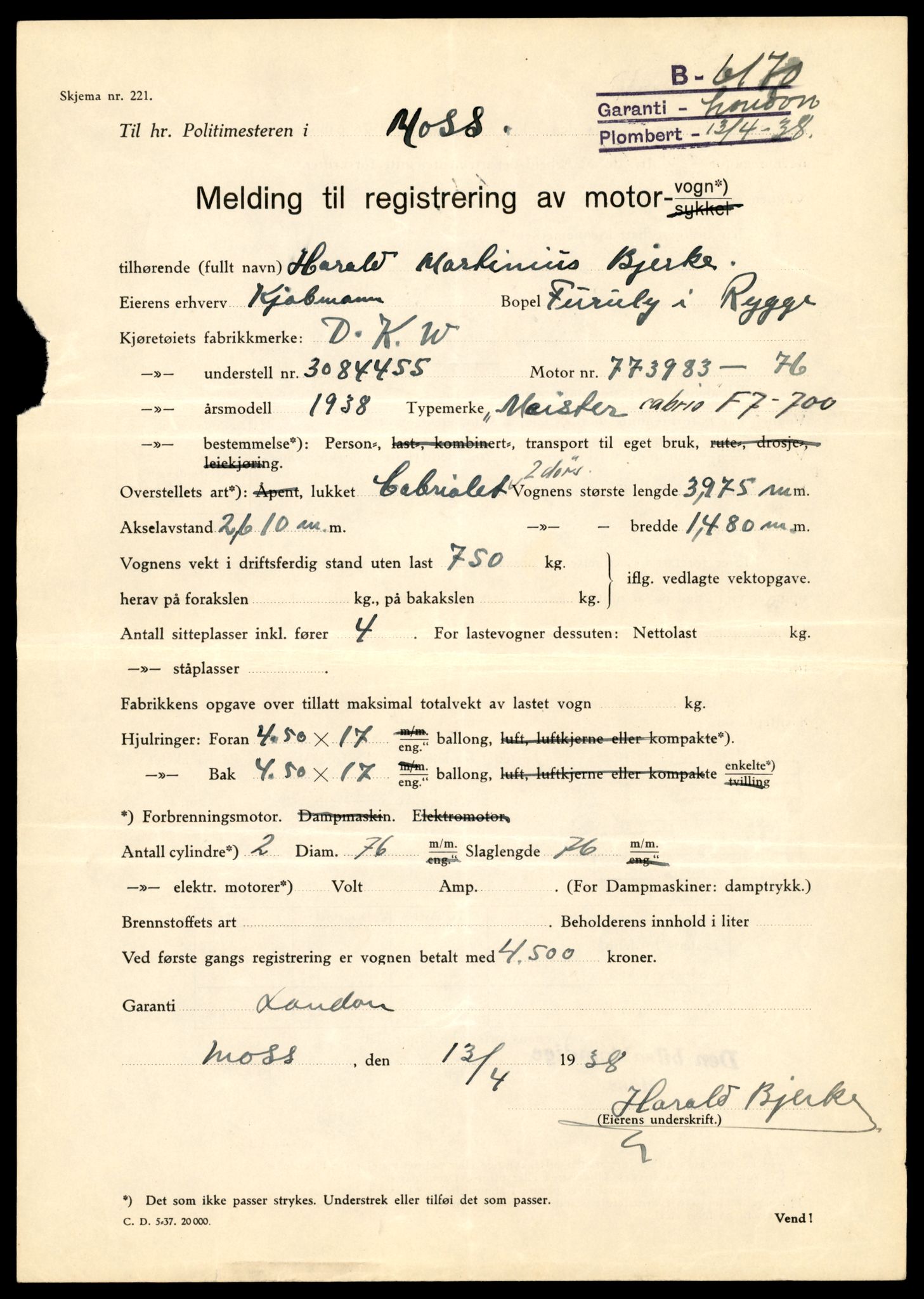 Møre og Romsdal vegkontor - Ålesund trafikkstasjon, SAT/A-4099/F/Fe/L0008: Registreringskort for kjøretøy T 747 - T 894, 1927-1998, p. 1564