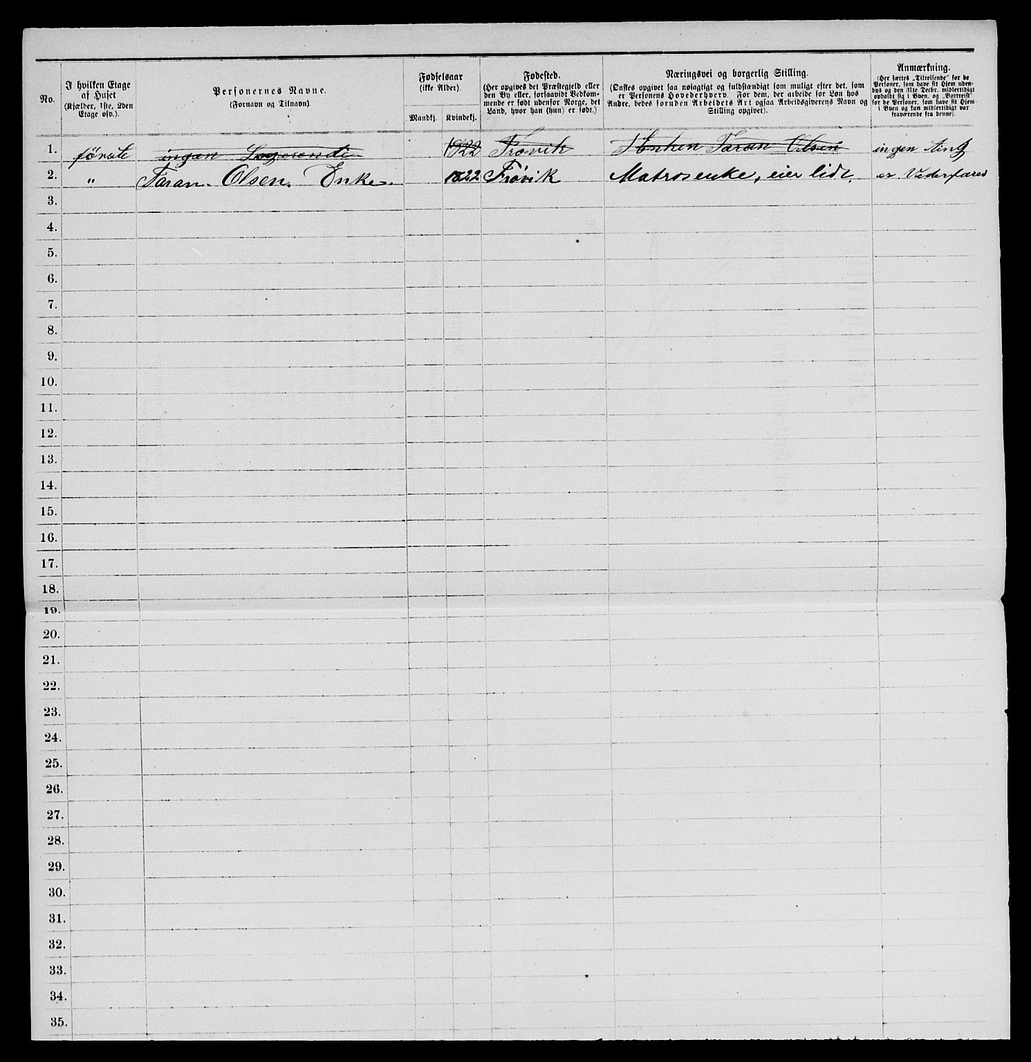 SAKO, 1885 census for 0801 Kragerø, 1885, p. 214