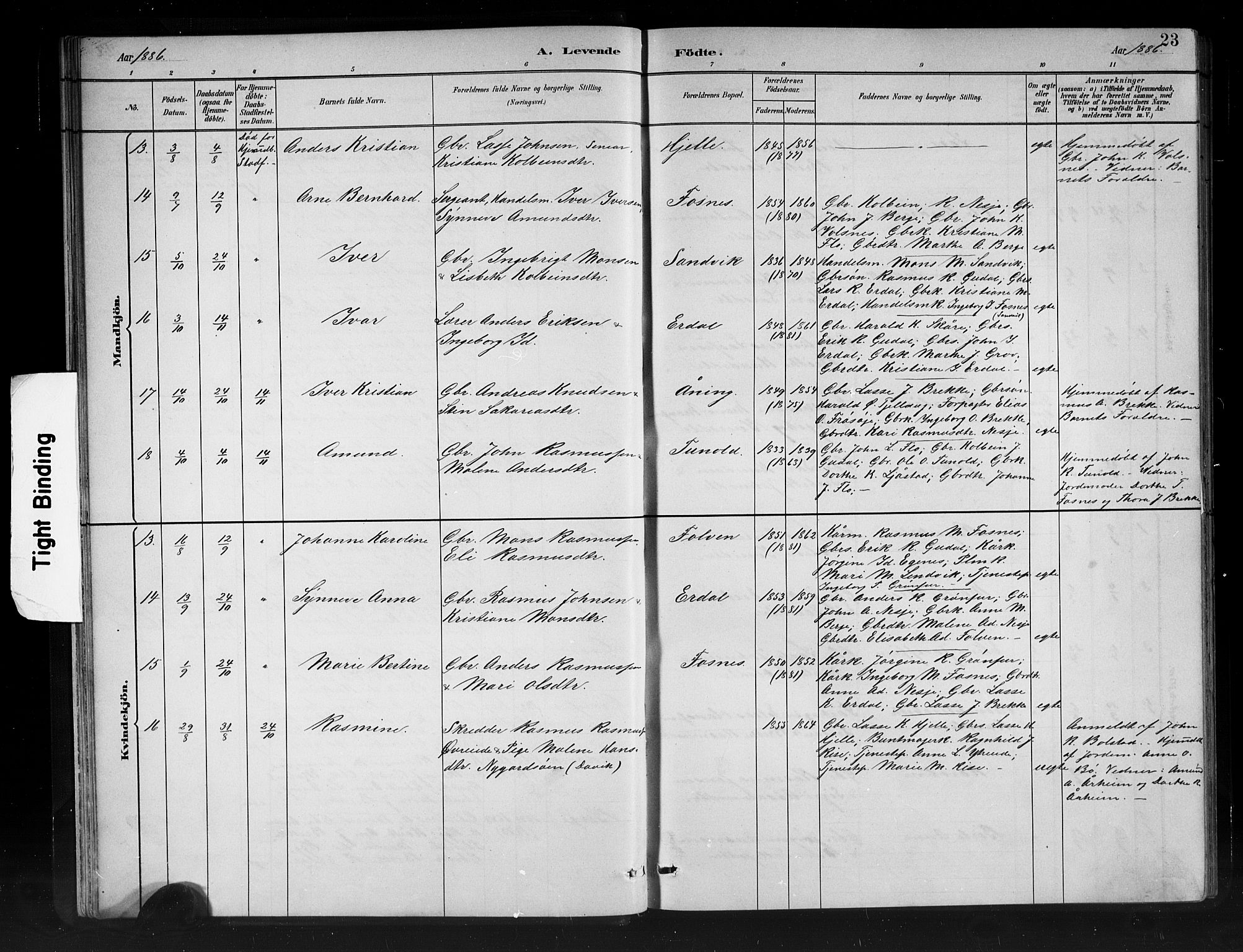 Stryn Sokneprestembete, AV/SAB-A-82501: Parish register (copy) no. C 3, 1881-1905, p. 23