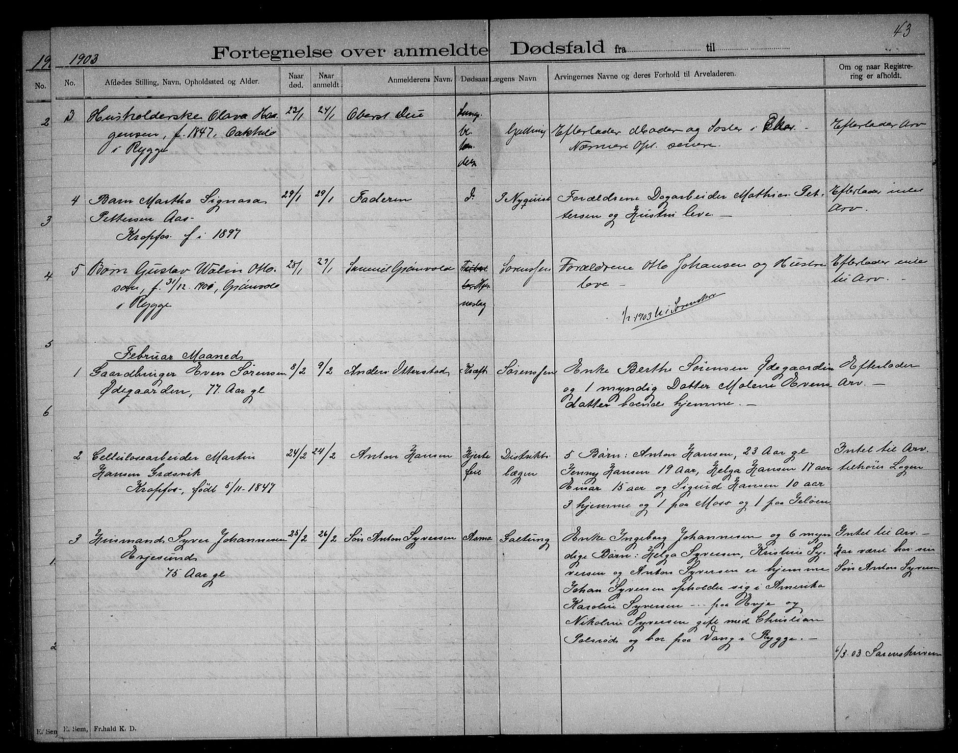 Rygge lensmannskontor, AV/SAO-A-10005/H/Ha/Haa/L0003: Dødsfallsprotokoll, 1897-1903, p. 43