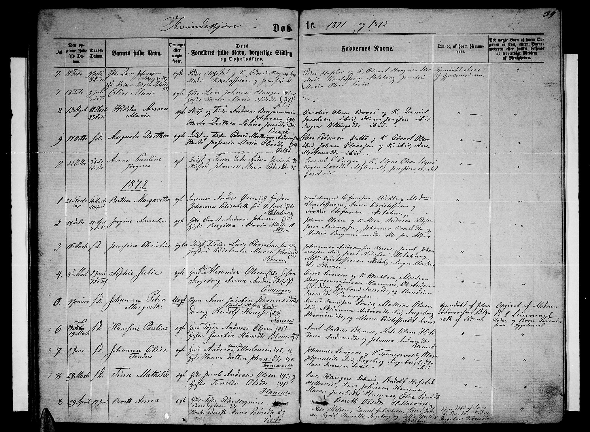Ministerialprotokoller, klokkerbøker og fødselsregistre - Nordland, SAT/A-1459/830/L0461: Parish register (copy) no. 830C03, 1866-1881, p. 39