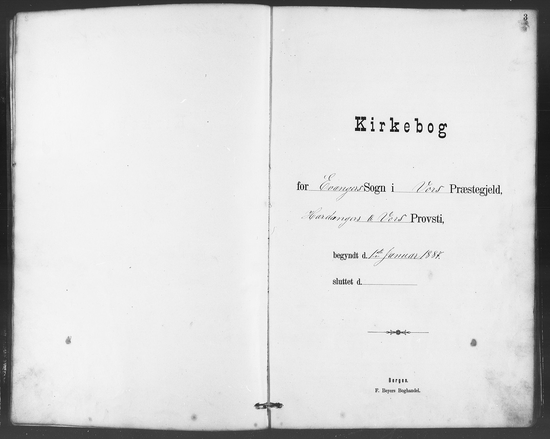 Evanger sokneprestembete, AV/SAB-A-99924: Parish register (copy) no. A 4, 1887-1897, p. 3