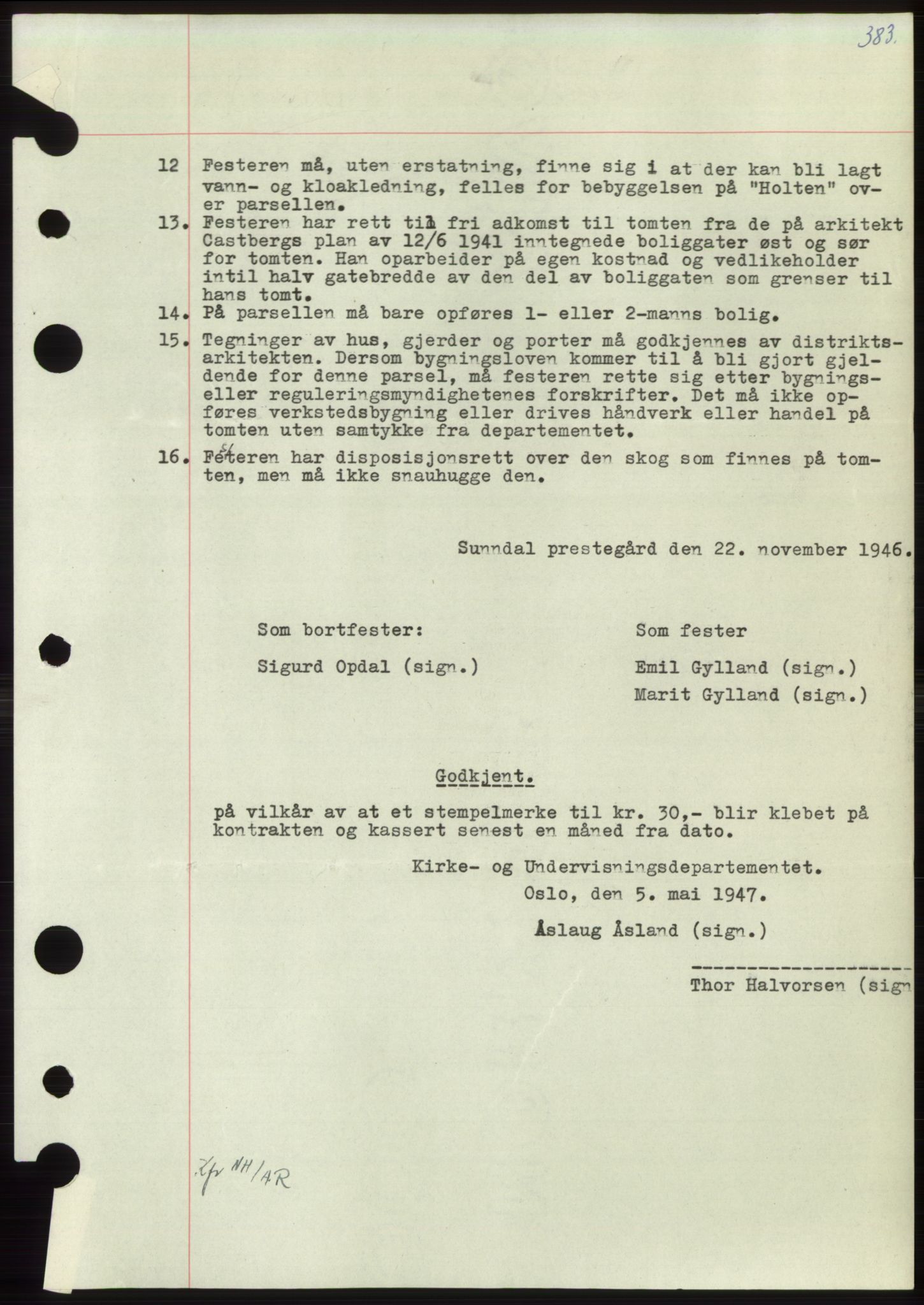 Nordmøre sorenskriveri, AV/SAT-A-4132/1/2/2Ca: Mortgage book no. B96, 1947-1947, Diary no: : 1202/1947