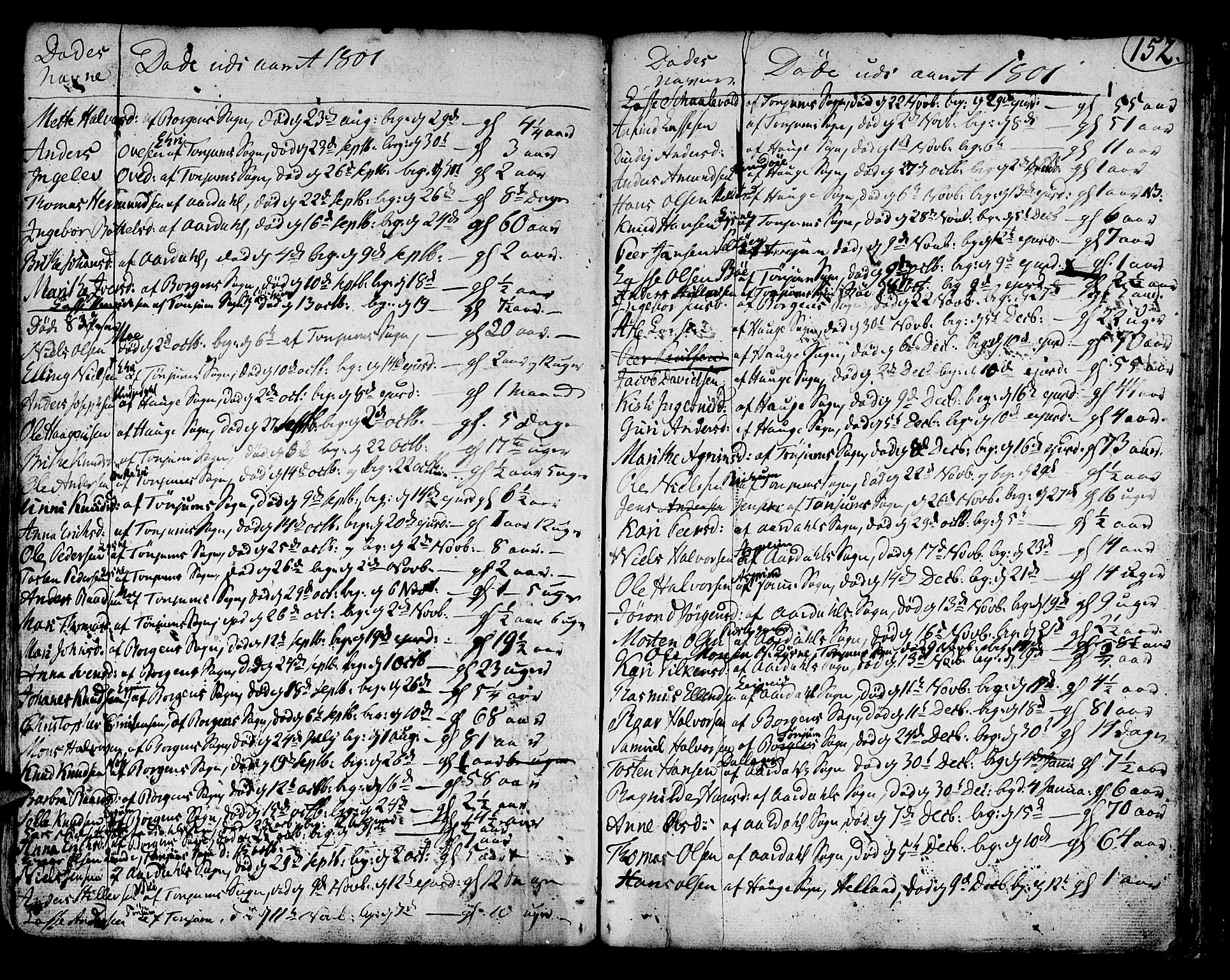 Lærdal sokneprestembete, AV/SAB-A-81201: Parish register (official) no. A 3, 1783-1804, p. 152