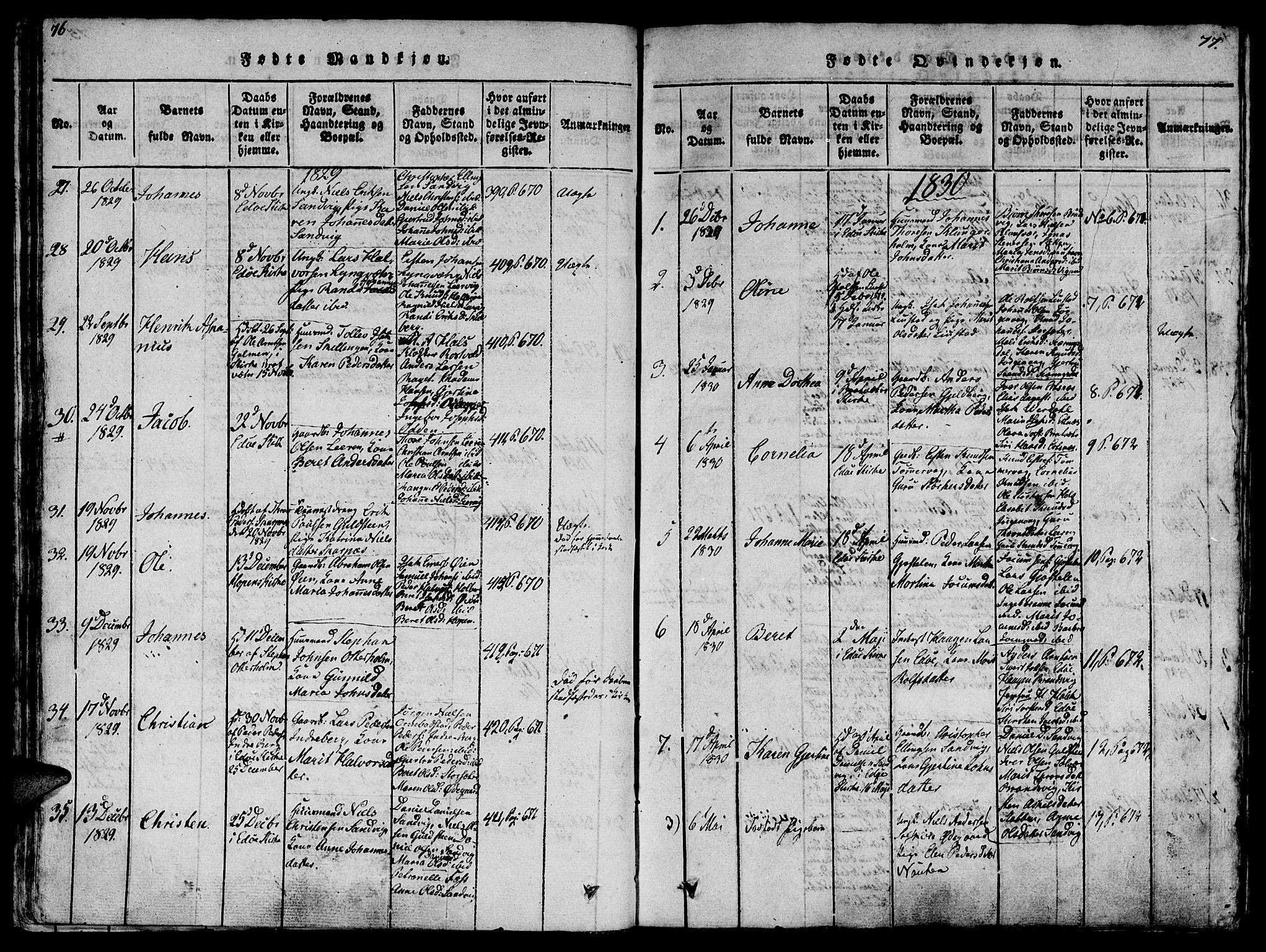 Ministerialprotokoller, klokkerbøker og fødselsregistre - Møre og Romsdal, SAT/A-1454/581/L0933: Parish register (official) no. 581A03 /1, 1819-1836, p. 76-77