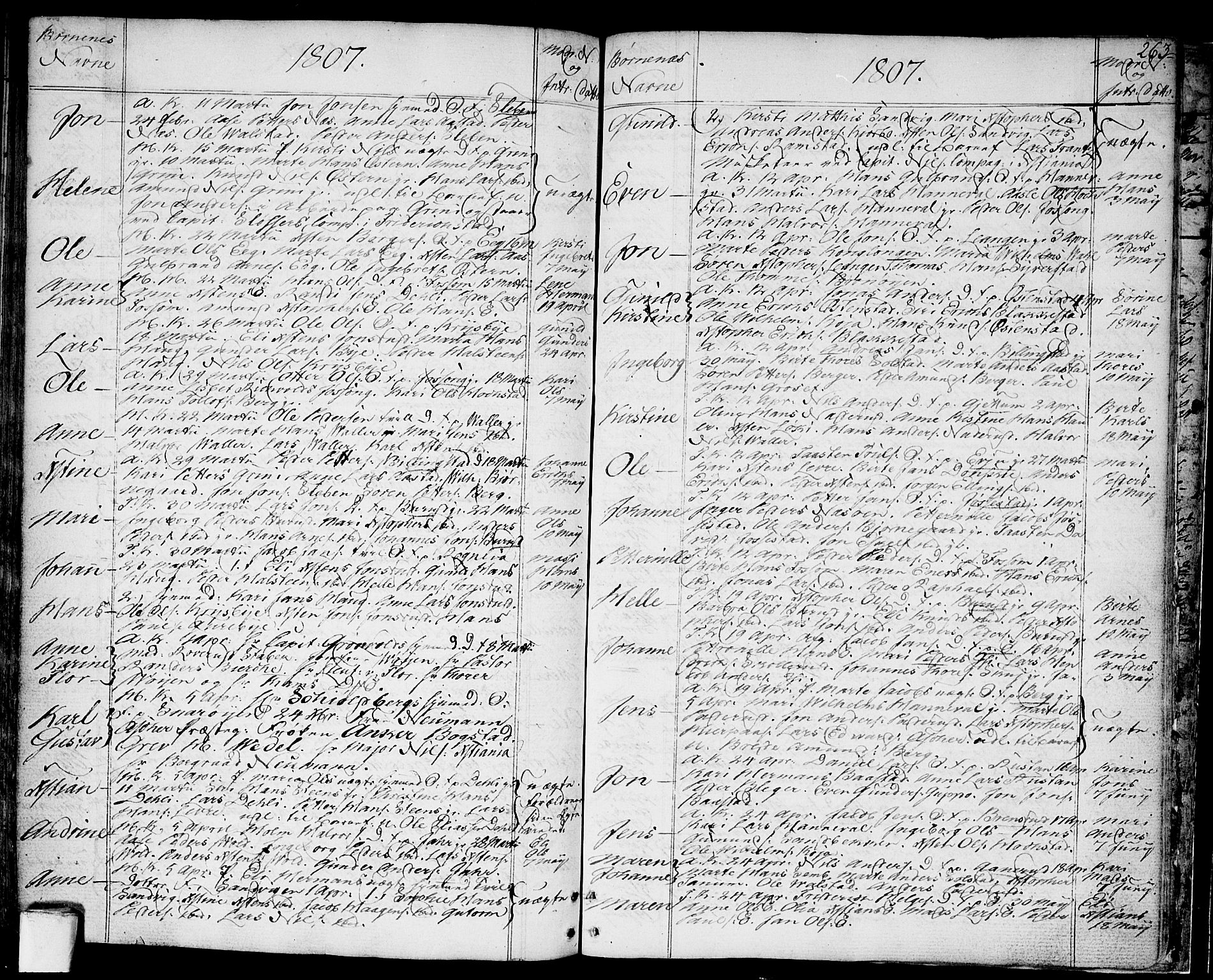 Asker prestekontor Kirkebøker, SAO/A-10256a/F/Fa/L0003: Parish register (official) no. I 3, 1767-1807, p. 263