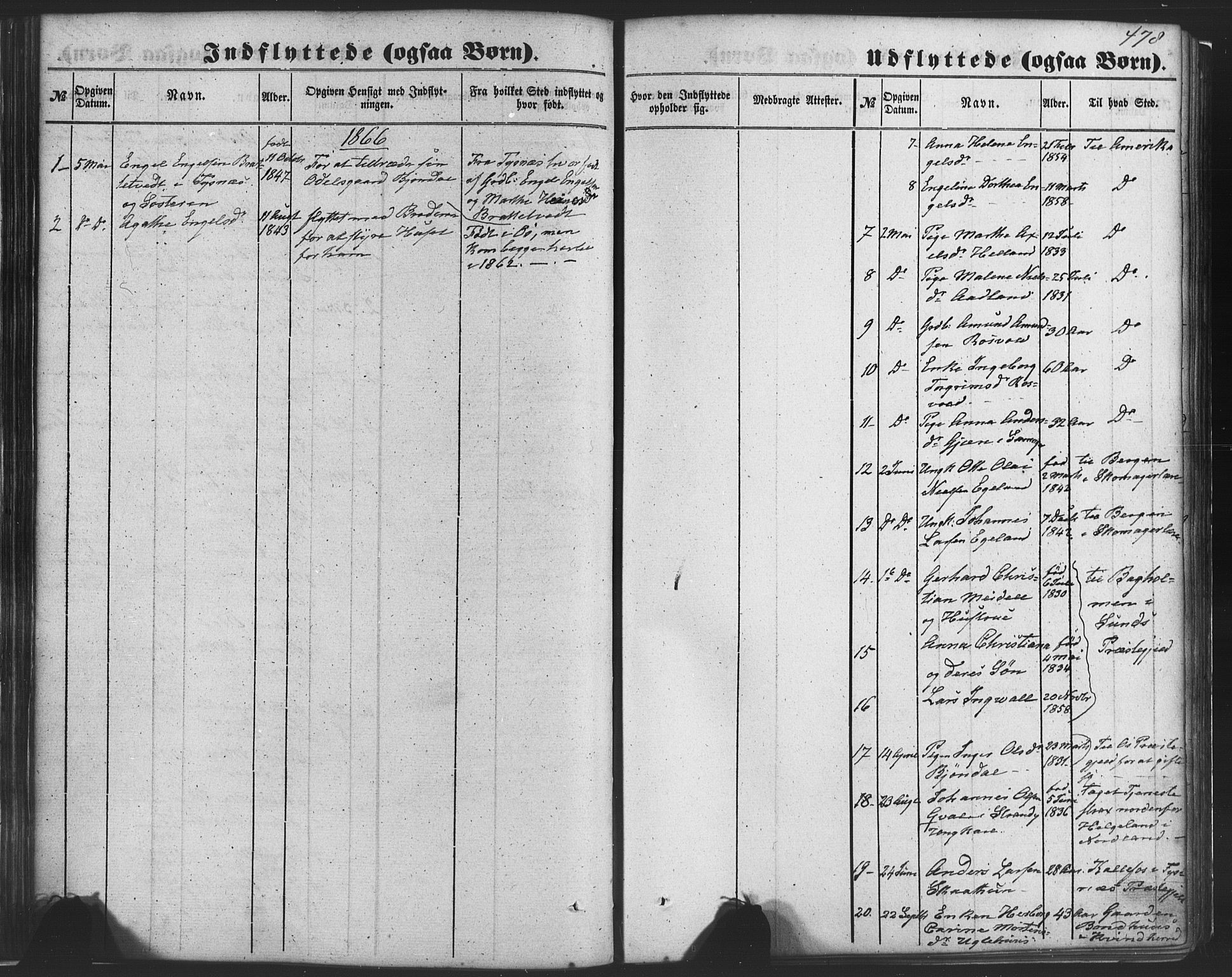 Fusa sokneprestembete, SAB/A-75401/H/Haa: Parish register (official) no. A 1II, 1855-1879, p. 478