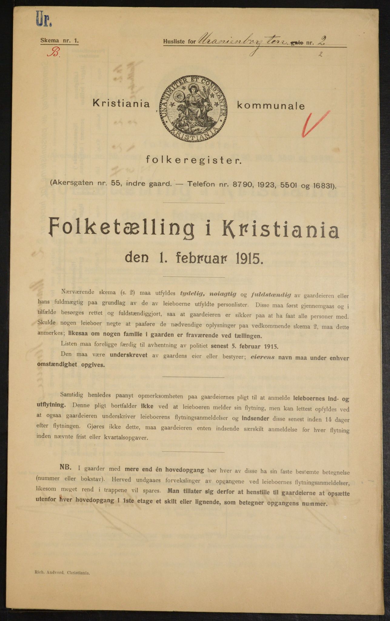 OBA, Municipal Census 1915 for Kristiania, 1915, p. 120865