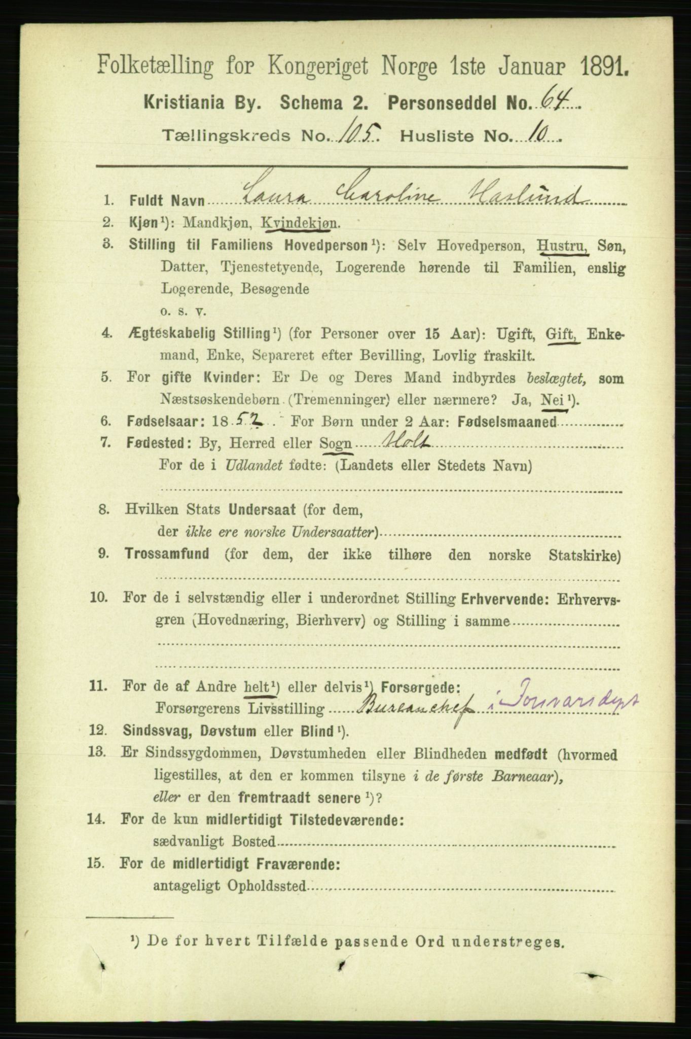 RA, 1891 census for 0301 Kristiania, 1891, p. 53388