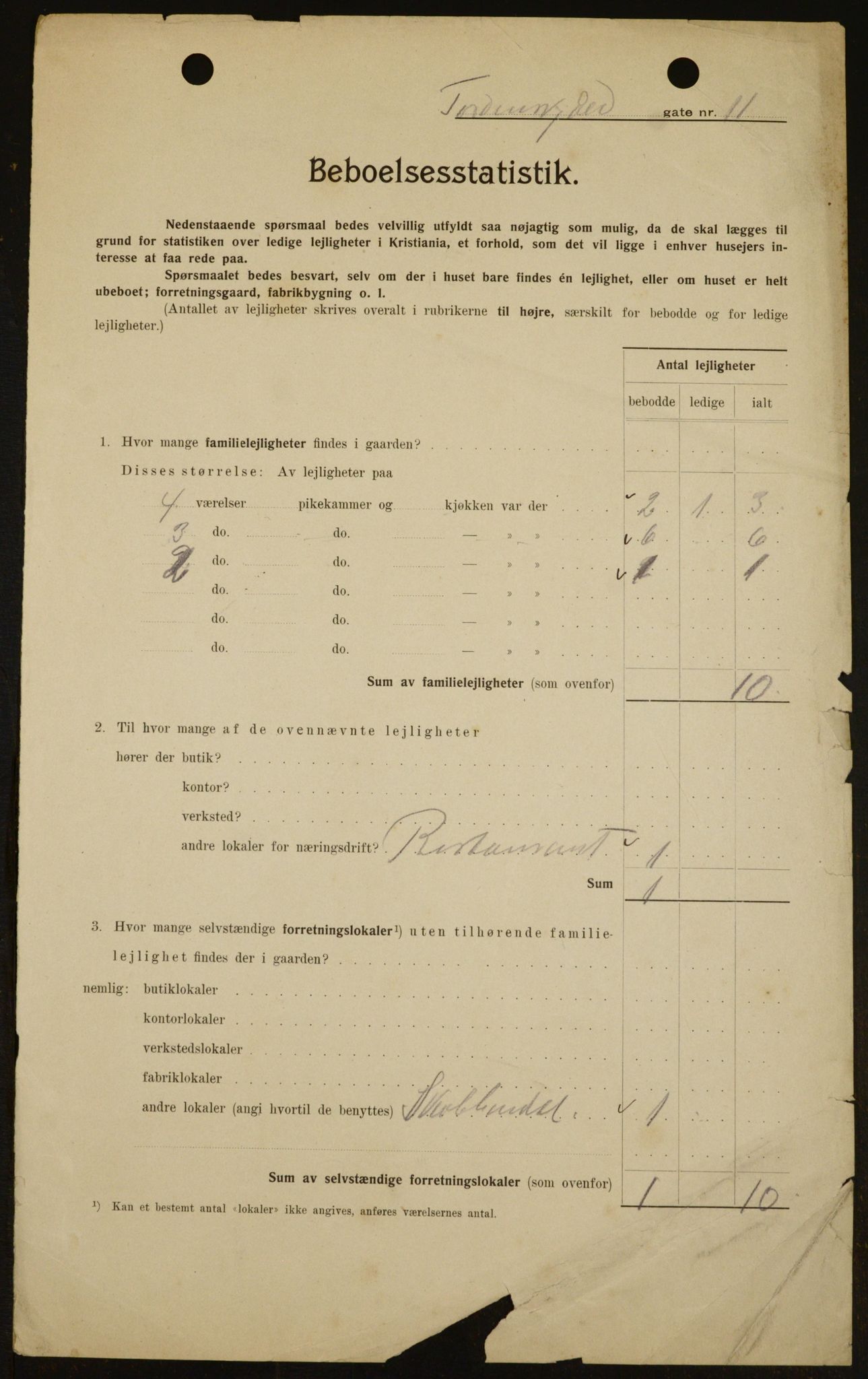 OBA, Municipal Census 1909 for Kristiania, 1909, p. 103213