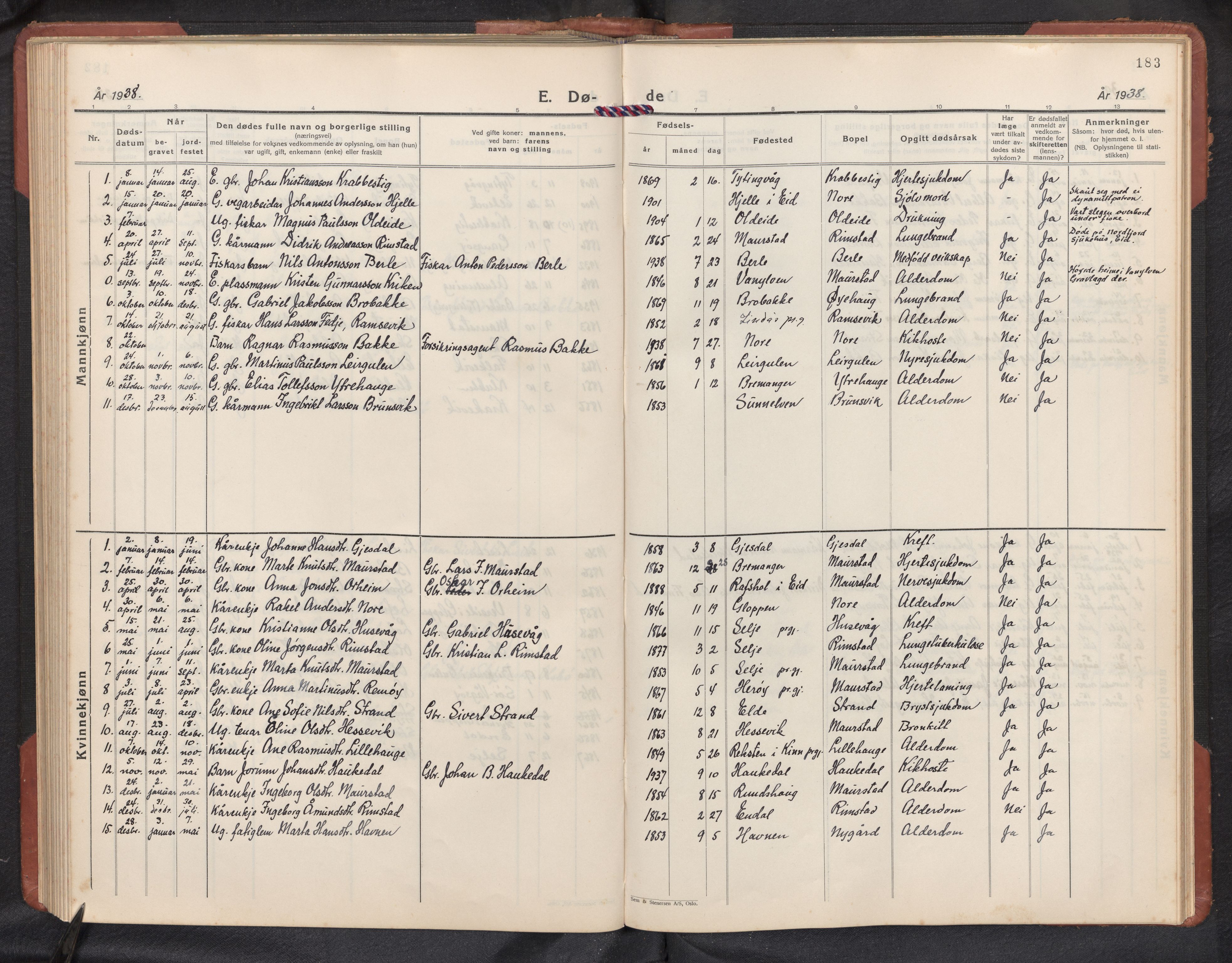 Davik sokneprestembete, AV/SAB-A-79701/H/Hab/Habc/L0004: Parish register (copy) no. C 4, 1930-1952, p. 182b-183a