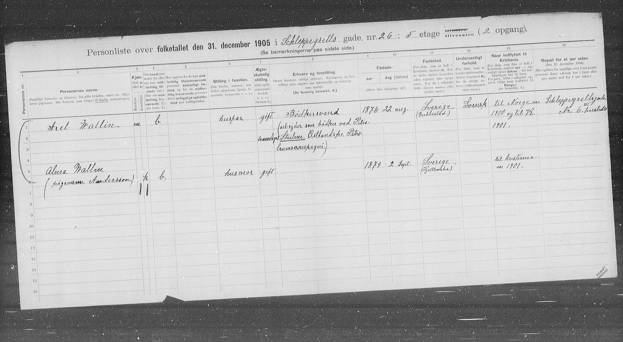 OBA, Municipal Census 1905 for Kristiania, 1905, p. 46922