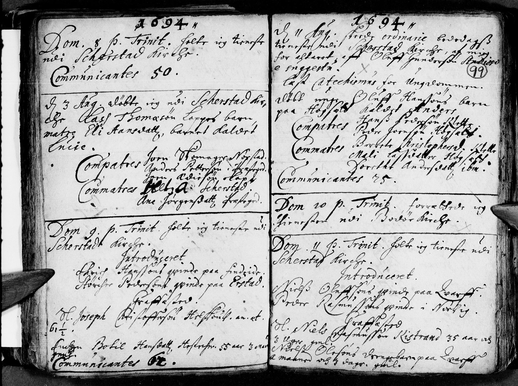 Ministerialprotokoller, klokkerbøker og fødselsregistre - Nordland, AV/SAT-A-1459/852/L0732: Parish register (official) no. 852A02, 1690-1699, p. 99