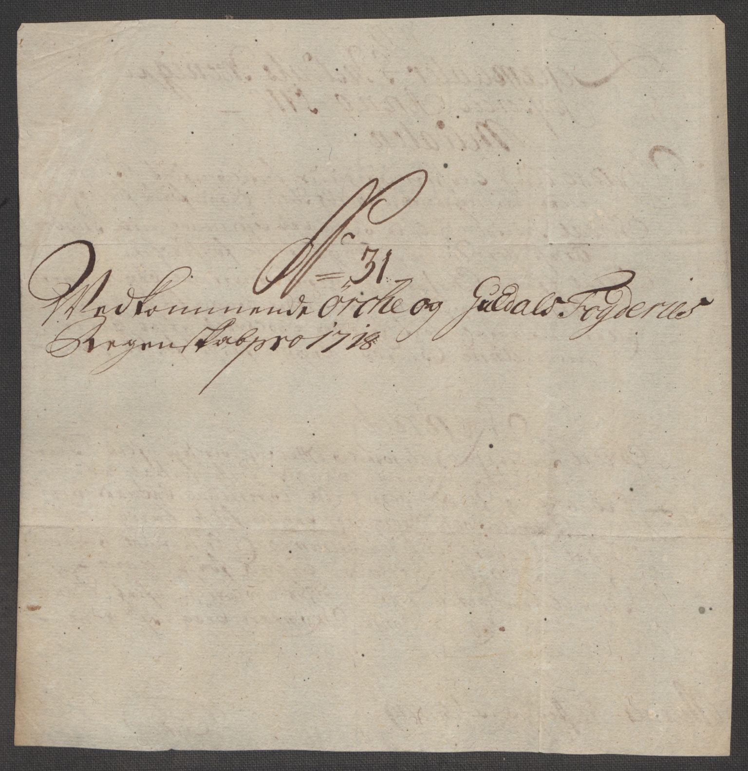 Rentekammeret inntil 1814, Reviderte regnskaper, Fogderegnskap, AV/RA-EA-4092/R60/L3971: Fogderegnskap Orkdal og Gauldal, 1718, p. 249