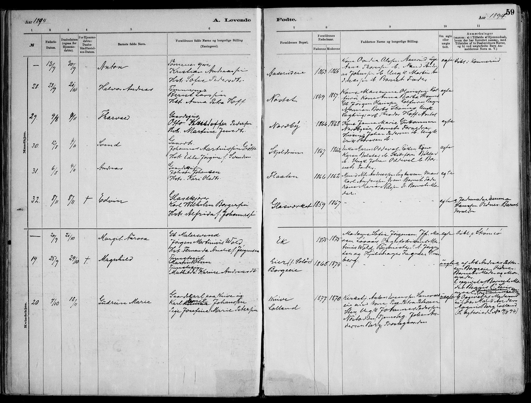 Skoger kirkebøker, AV/SAKO-A-59/F/Fa/L0006: Parish register (official) no. I 6, 1885-1910, p. 59