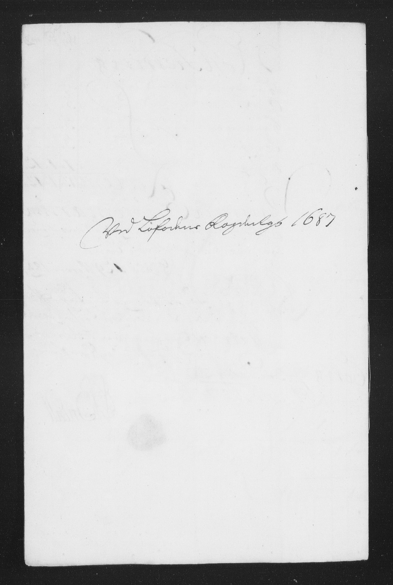 Rentekammeret inntil 1814, Reviderte regnskaper, Stiftamtstueregnskaper, Trondheim stiftamt og Nordland amt, AV/RA-EA-6044/R/Rh/L0010: Nordland amt, 1687