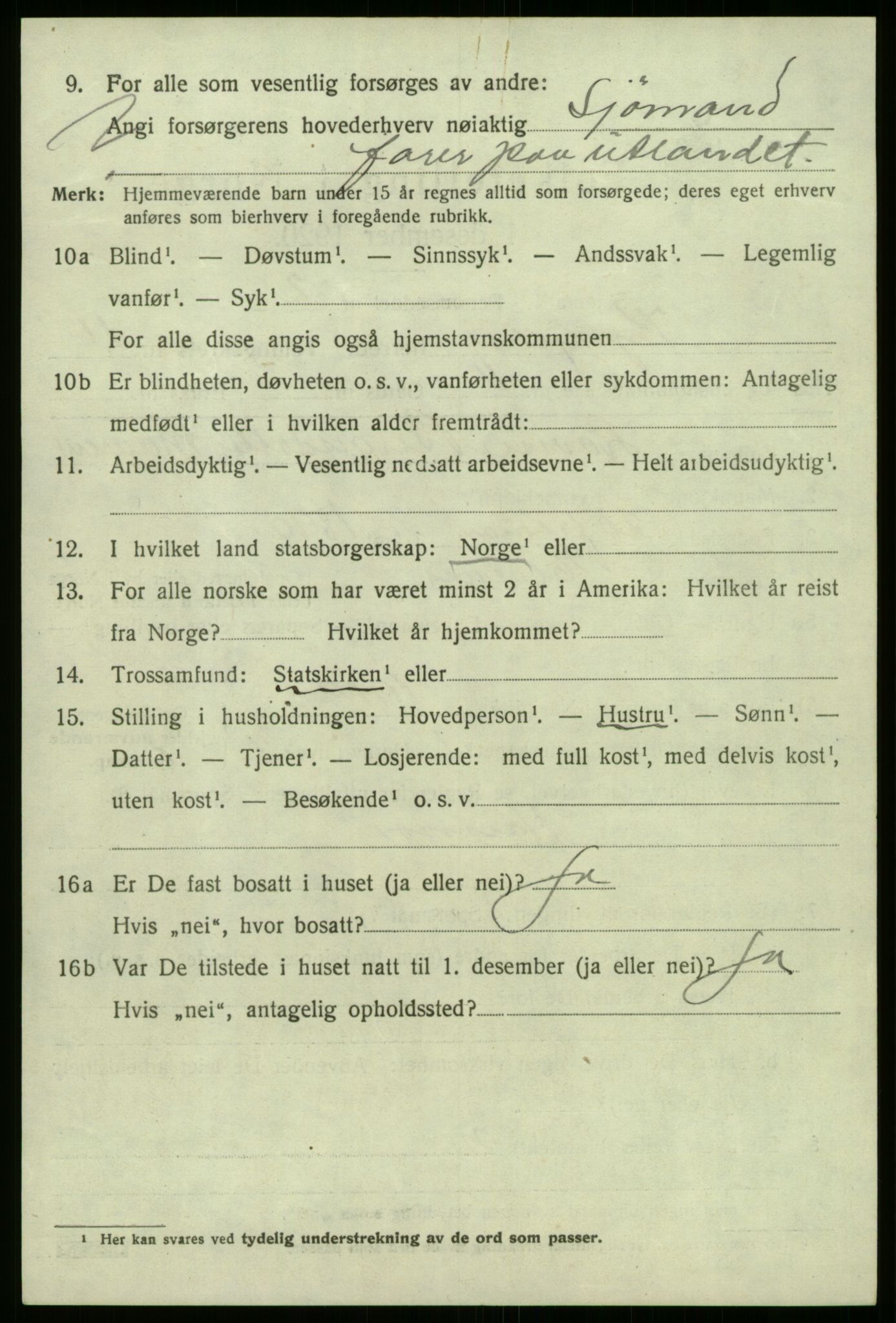 SAB, 1920 census for Kyrkjebø, 1920, p. 5852