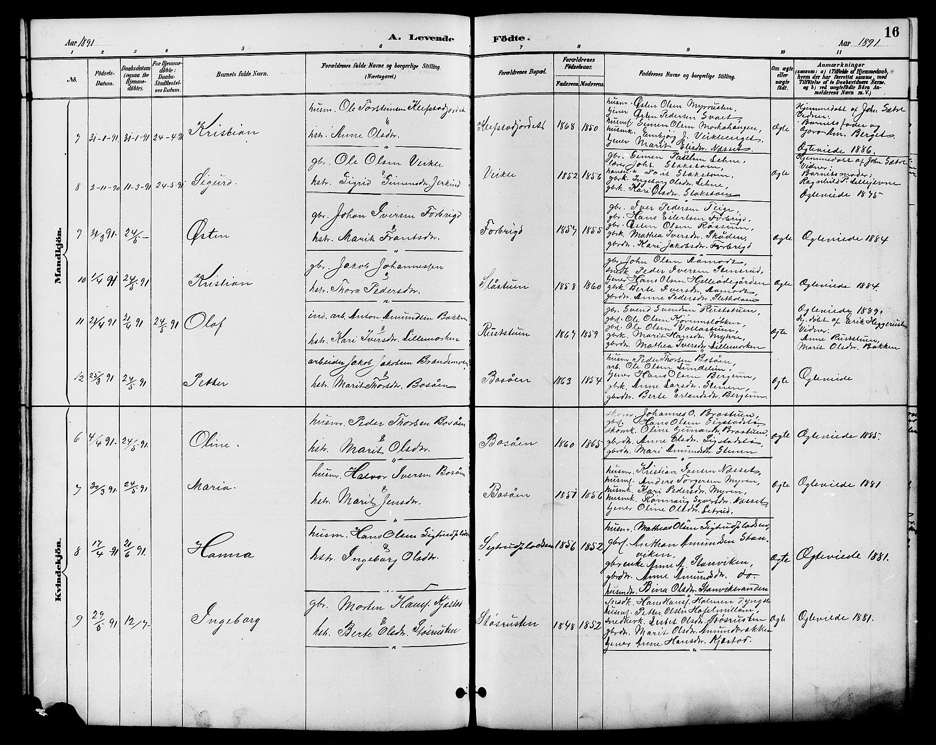 Nord-Fron prestekontor, SAH/PREST-080/H/Ha/Hab/L0006: Parish register (copy) no. 6, 1887-1914, p. 16