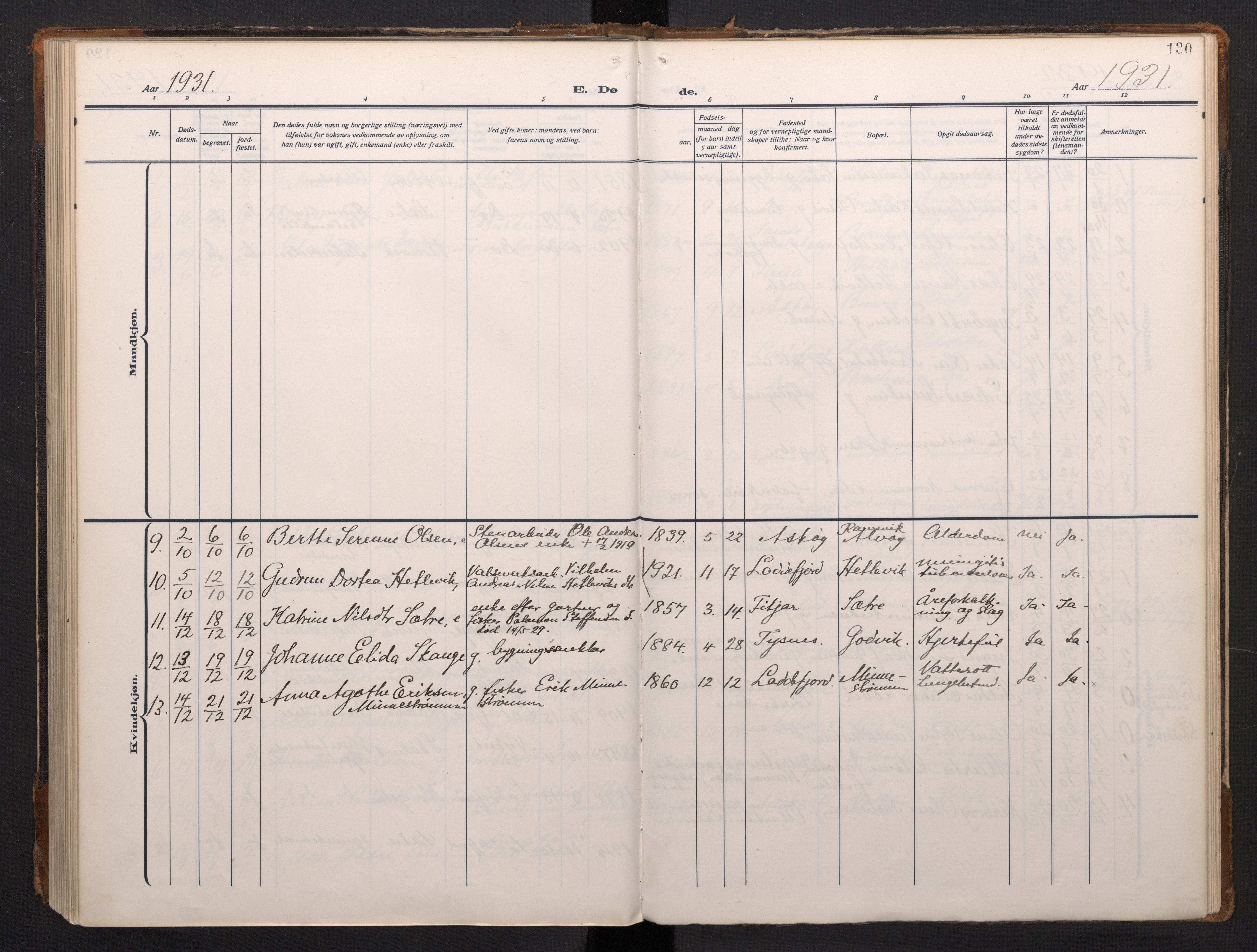 Laksevåg Sokneprestembete, AV/SAB-A-76501/H/Ha/Haa/Haah/L0001: Parish register (official) no. H 1, 1915-1934, p. 130